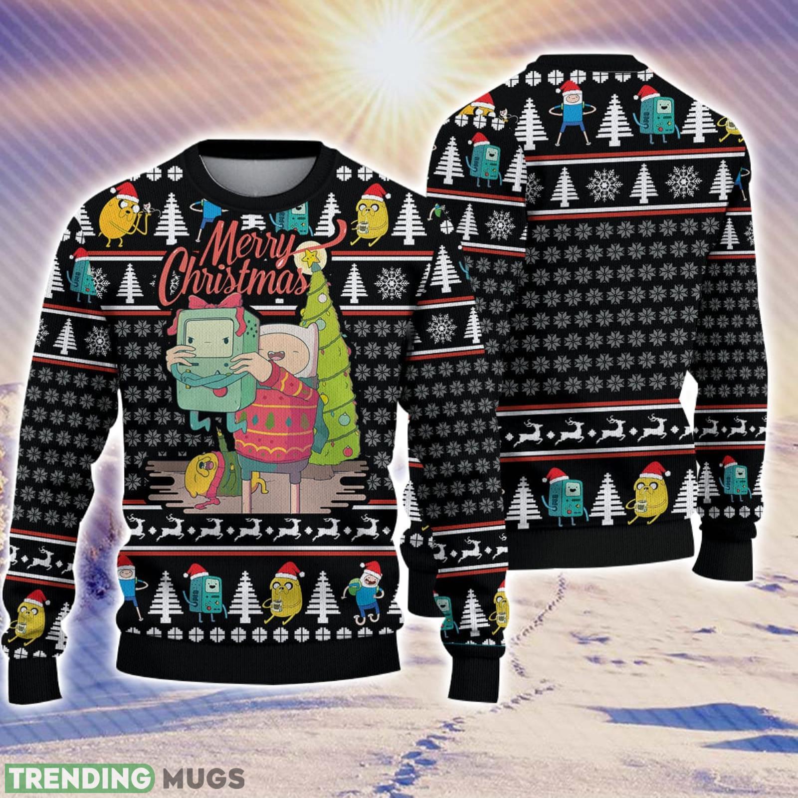 Adventure Time Merry Christmas Christmas Gift For Holiday Finn The Human 3D Ugly Christmas Sweater Product Photo 1 Adventure Time Merry Christmas Christmas Gift For Holiday Finn The Human 3D Ugly Christmas Sweater Product Photo 1