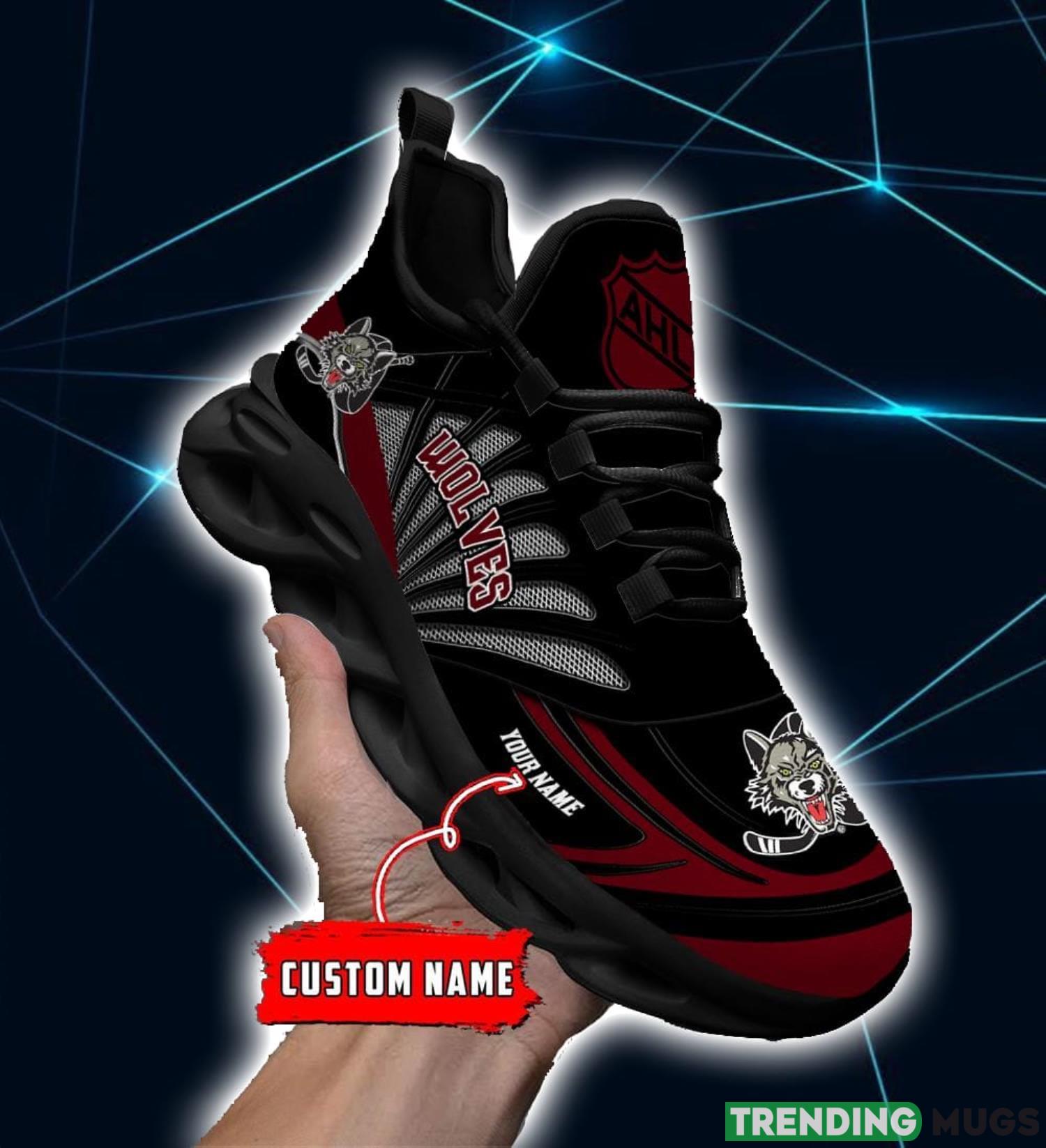 AHL Chicago Wolves Personalized Name Max Soul Running Sneakers Max Soul AHL Chicago Wolves Personalized Name Max Soul Running Sneakers Max Soul