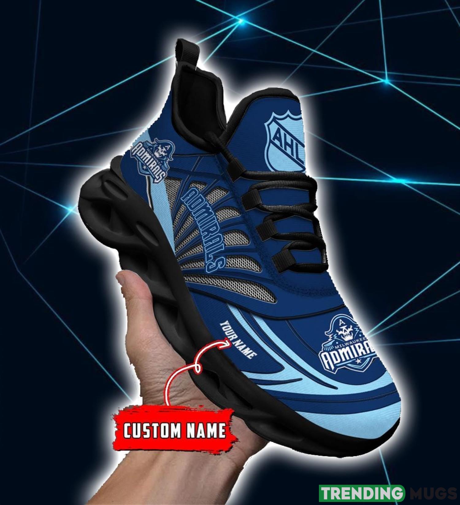 AHL Milwaukee Admirals Personalized Name Max Soul Running Sneakers Max Soul AHL Milwaukee Admirals Personalized Name Max Soul Running Sneakers Max Soul