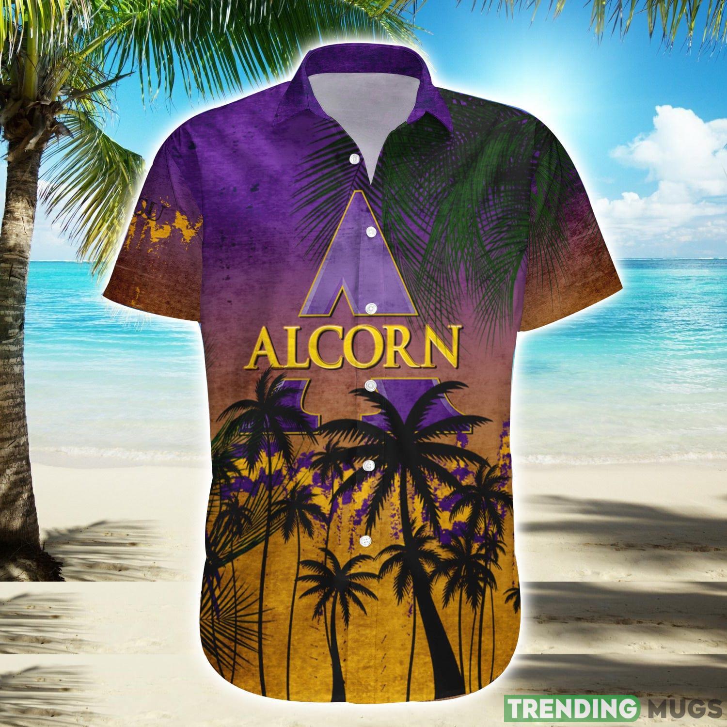 Alcorn State Braves Hawaiian Shirt Summer Gift Coconut Tree Tropical Grunge Pattern For NCAA Fans Product Photo 1 Alcorn State Braves Hawaiian Shirt Summer Gift Coconut Tree Tropical Grunge Pattern For NCAA Fans Product Photo 1