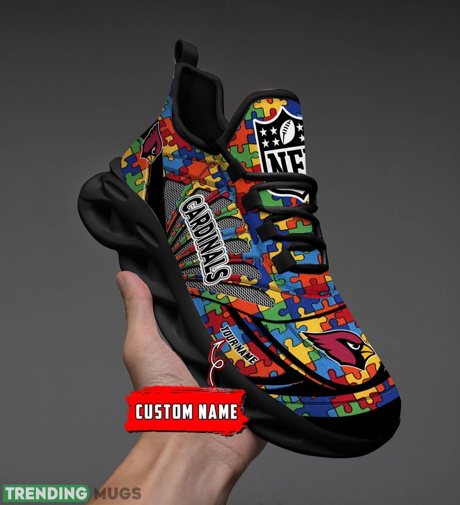 Arizona Cardinals Autism NFL Personalized Name Max Soul Shoes Product Photo 1 Arizona Cardinals Autism NFL Personalized Name Max Soul Shoes Product Photo 1