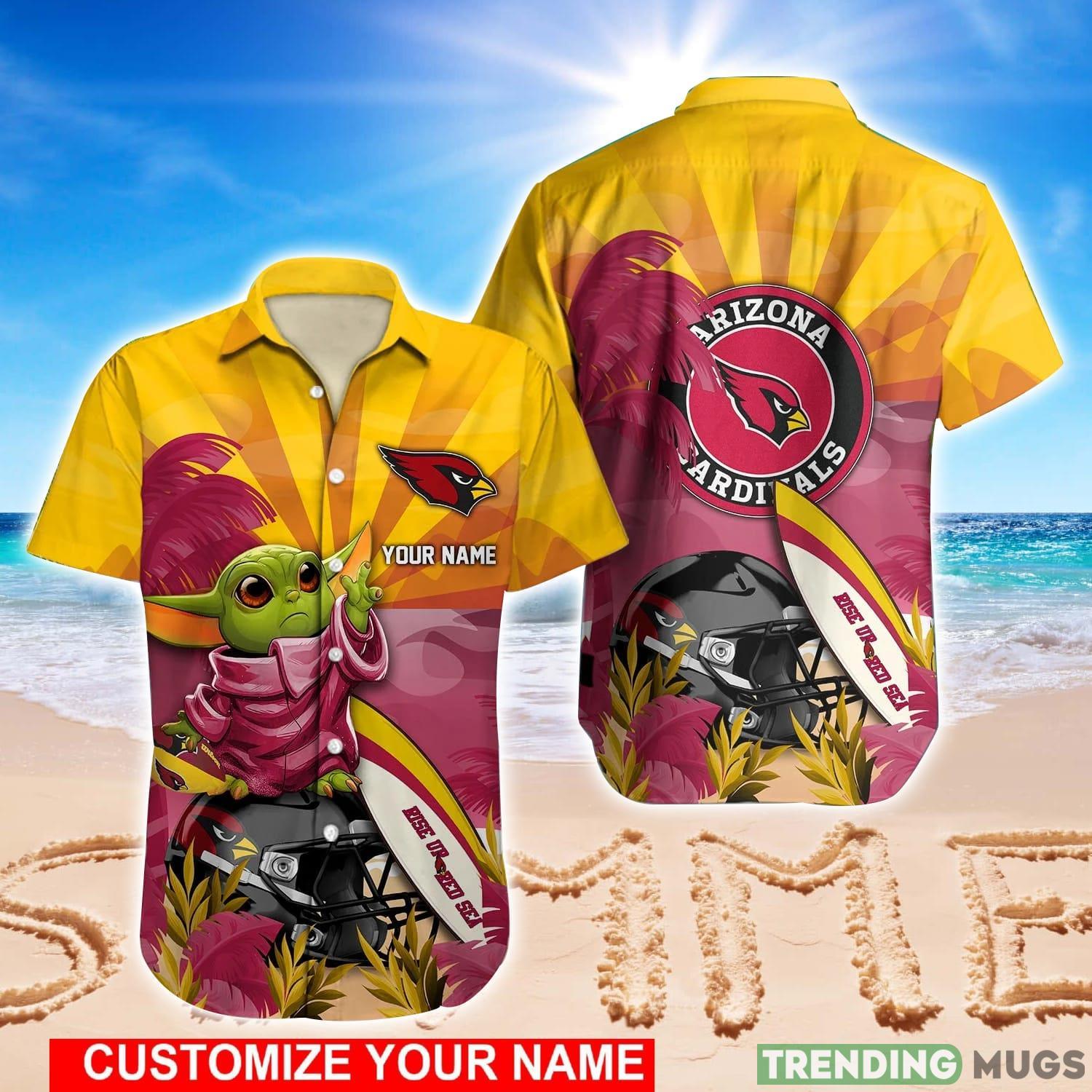 Arizona Cardinals NFL Baby Yoda Hawaiian shirt Custom Name Special Summer Gift For Fans Product Photo 1 Arizona Cardinals NFL Baby Yoda Hawaiian shirt Custom Name Special Summer Gift For Fans Product Photo 1