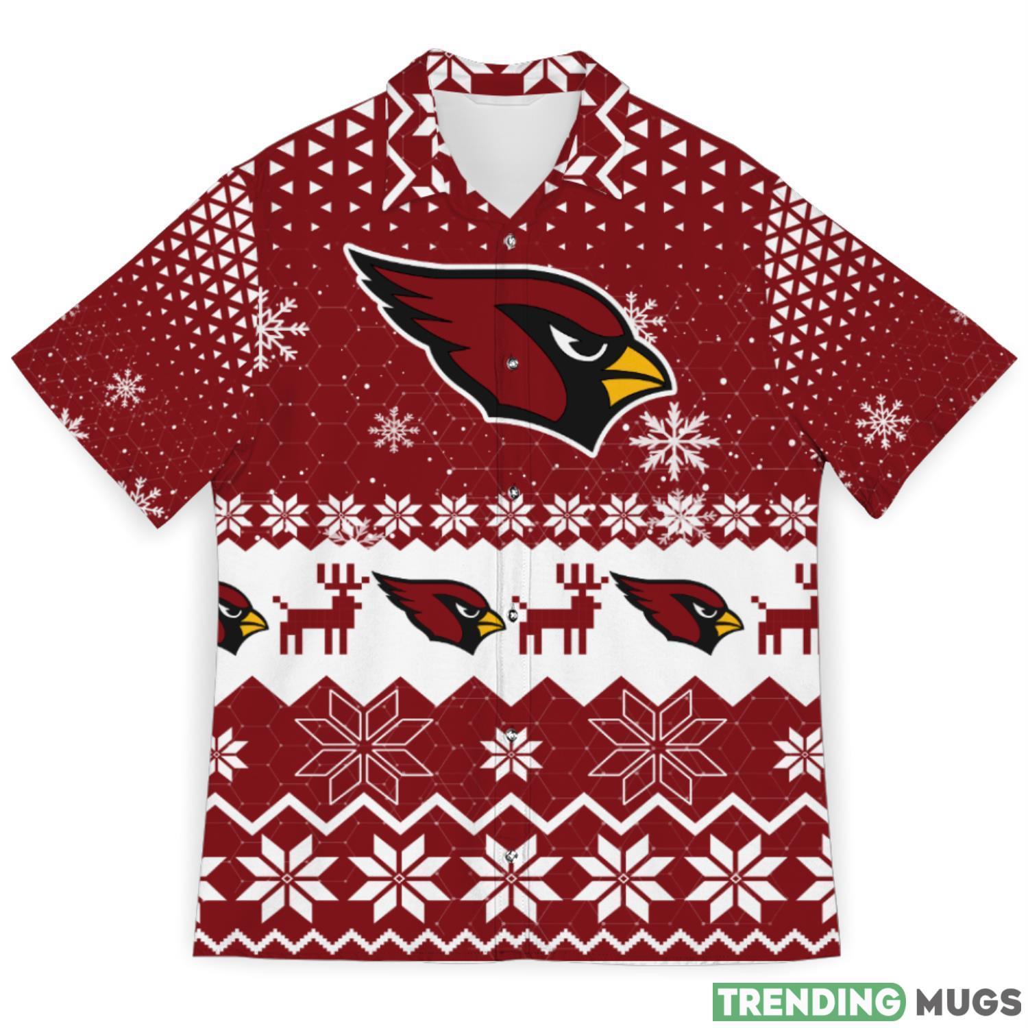 Arizona Cardinals Snowflake Pattern 3D Hawaiian Shirt Christmas Gift Product Photo 1 Arizona Cardinals Snowflake Pattern 3D Hawaiian Shirt Christmas Gift Product Photo 1
