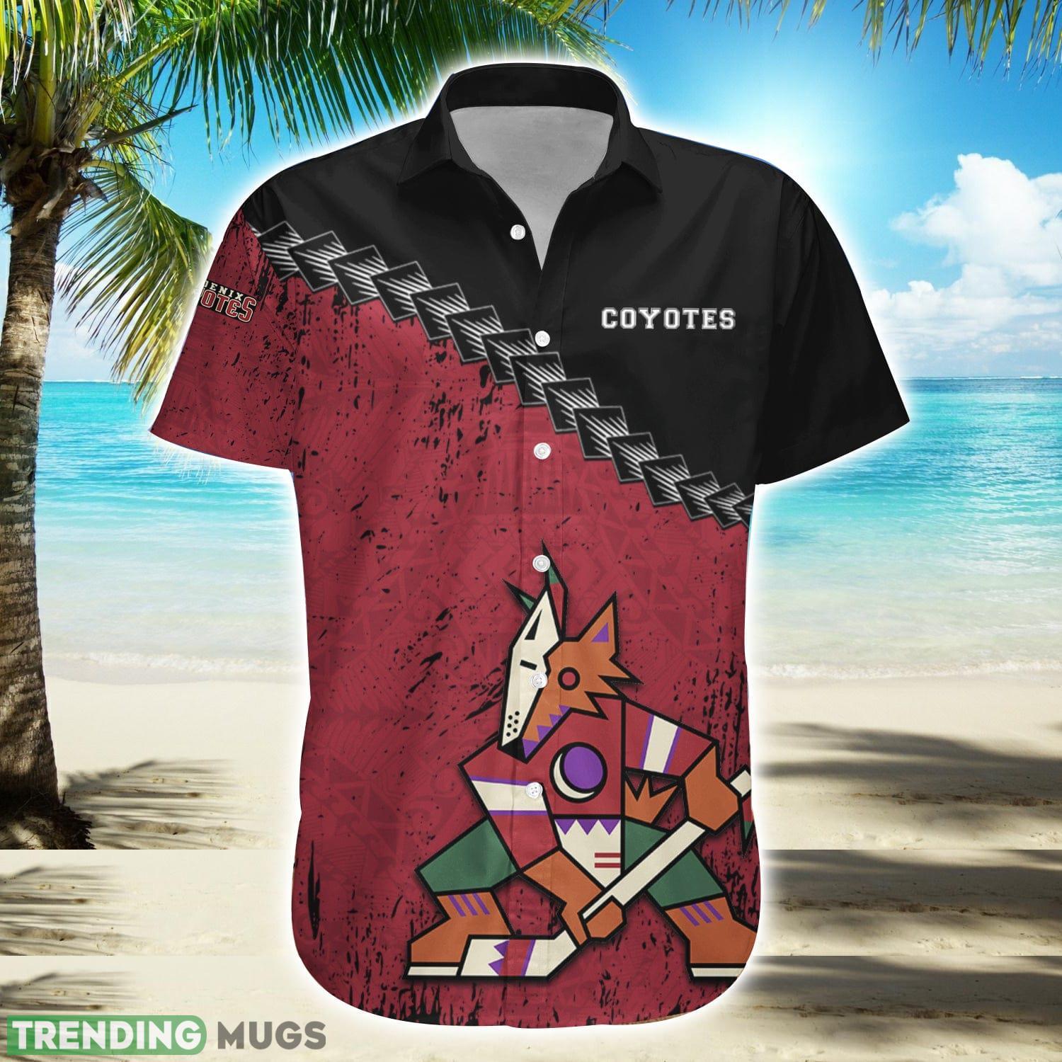 Arizona Coyotes Nhl Grunge Polynesian Tattoo Pattern Hawaiian Shirt For Fans Product Photo 1 Arizona Coyotes Nhl Grunge Polynesian Tattoo Pattern Hawaiian Shirt For Fans Product Photo 1