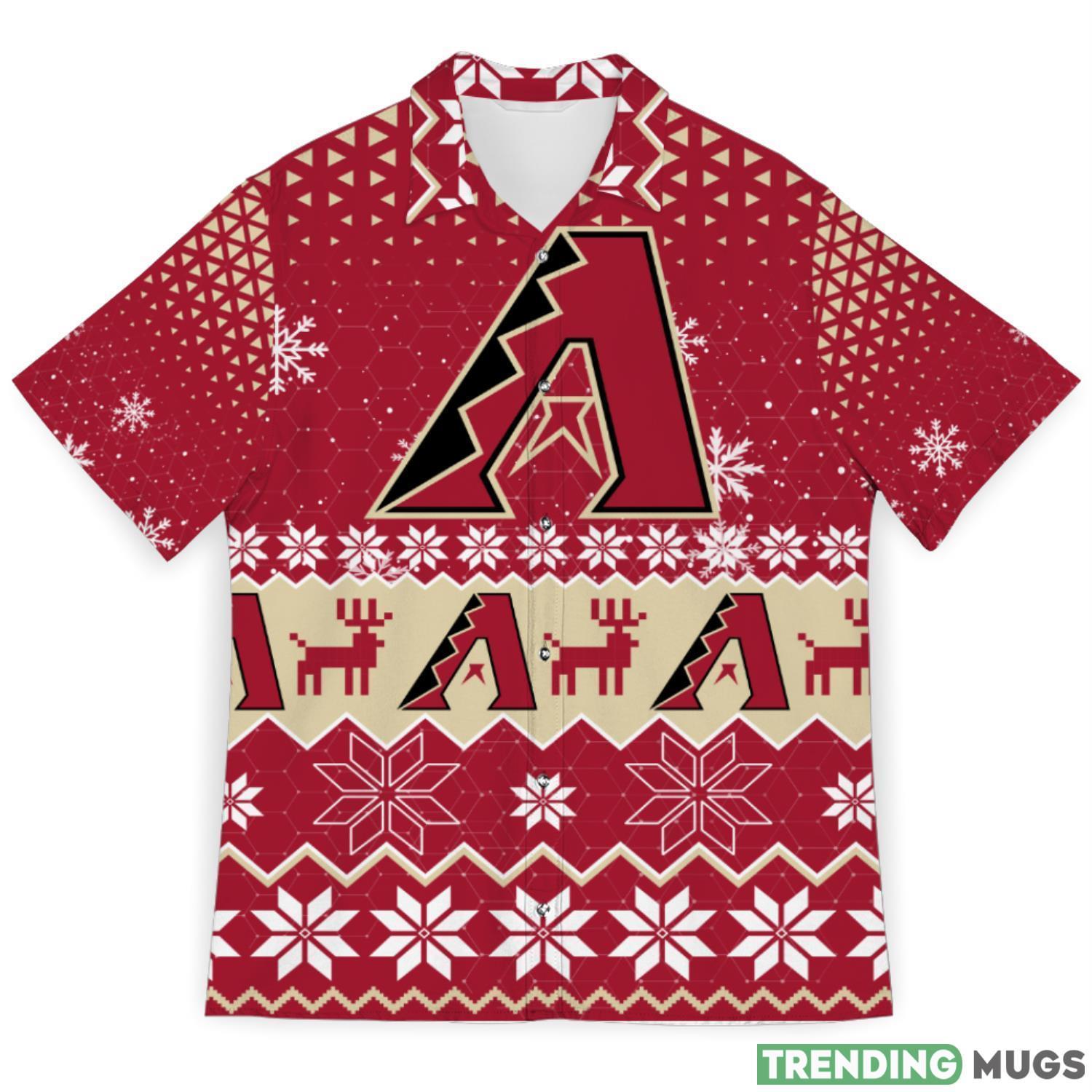 Arizona Diamondbacks Snowflake Pattern 3D Hawaiian Shirt Christmas Gift Product Photo 1 Arizona Diamondbacks Snowflake Pattern 3D Hawaiian Shirt Christmas Gift Product Photo 1