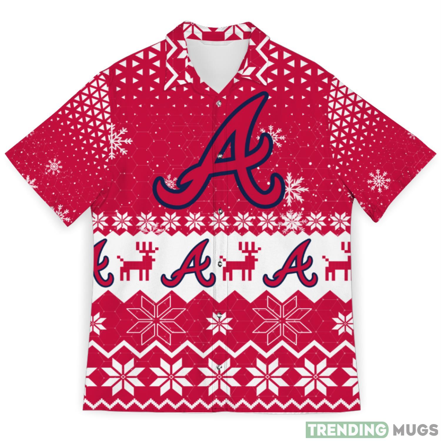 Atlanta Braves Sports Football Snowflake Pattern 3D Hawaiian Shirt Christmas Gift Product Photo 1 Atlanta Braves Sports Football Snowflake Pattern 3D Hawaiian Shirt Christmas Gift Product Photo 1