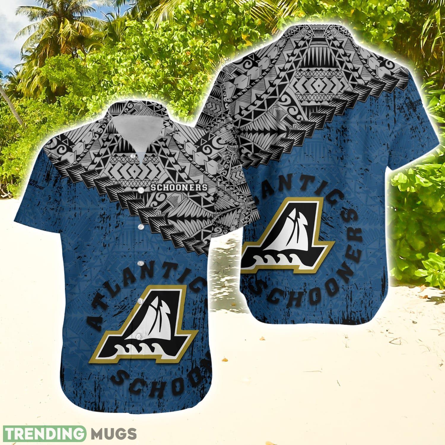 Atlantic Schooners Ca Football Grunge Polynesian Tattoo Pattern Hawaiian Shirt For Fans Hawaiian Shirt Atlantic Schooners Ca Football Grunge Polynesian Tattoo Pattern Hawaiian Shirt For Fans Hawaiian Shirt