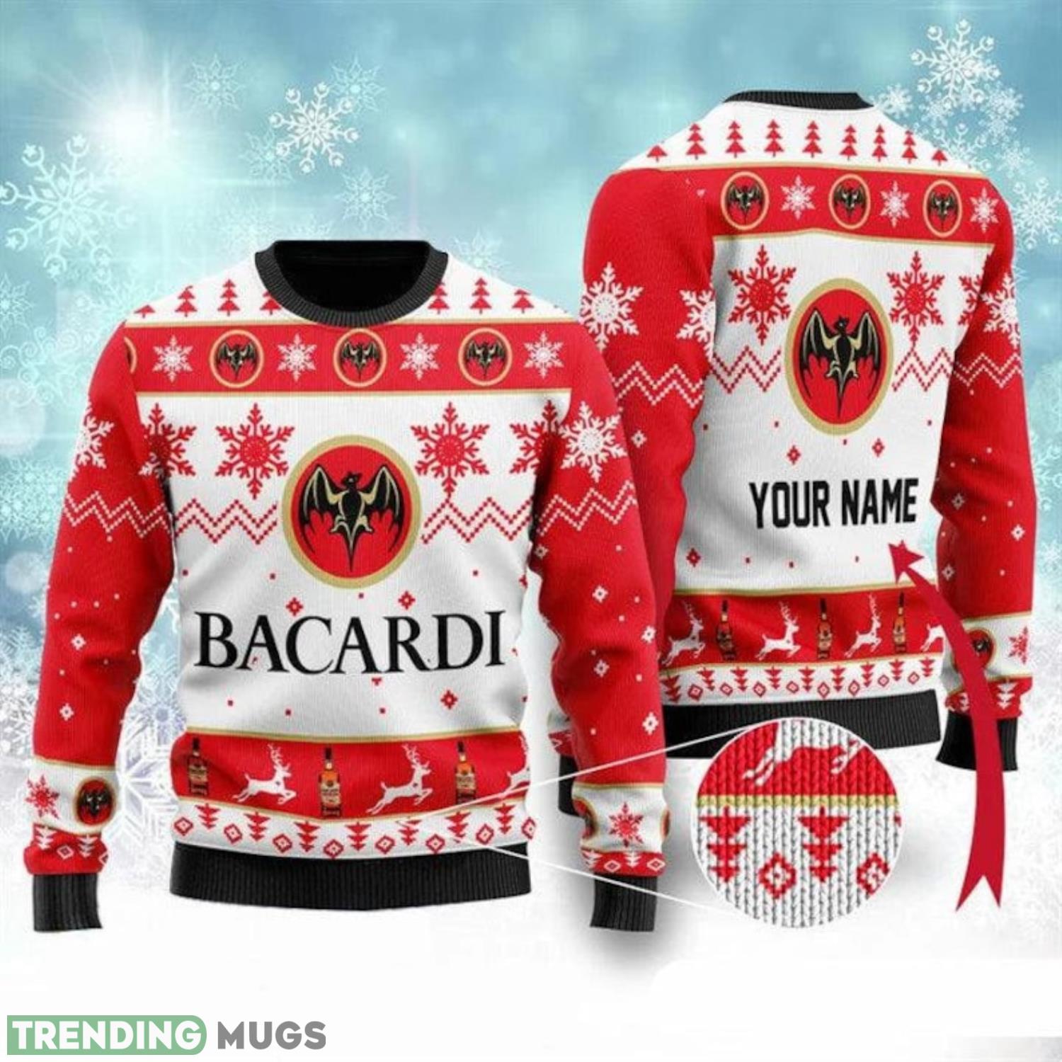 Bacadi Beer 3d All Over Print Ugly Christmas Sweater Product Photo 1 Bacadi Beer 3d All Over Print Ugly Christmas Sweater Product Photo 1