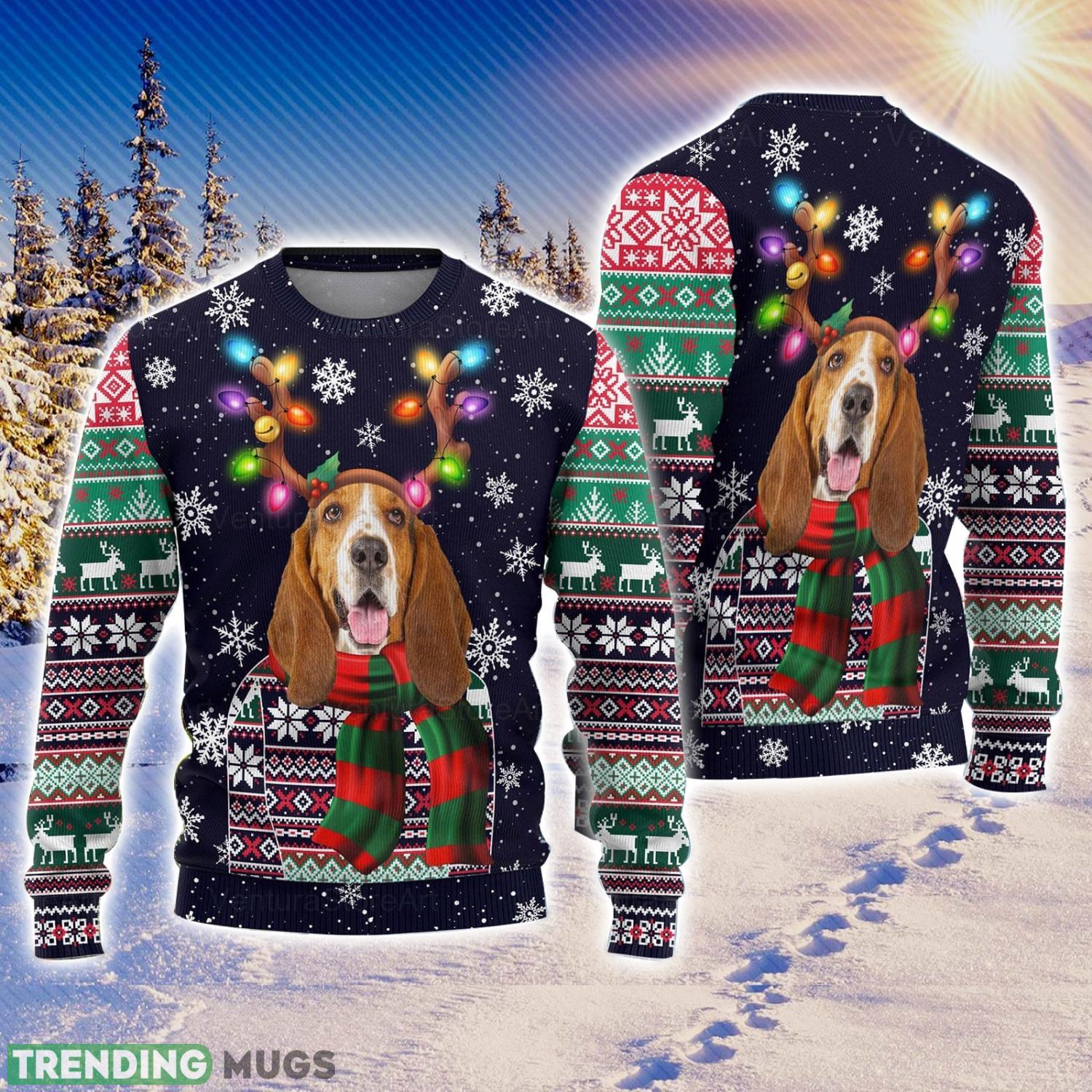 Basset Hound Sweater Basset Lover Ugly Christmas Sweater Xmas Christmas Gift Product Photo 1 Basset Hound Sweater Basset Lover Ugly Christmas Sweater Xmas Christmas Gift Product Photo 1