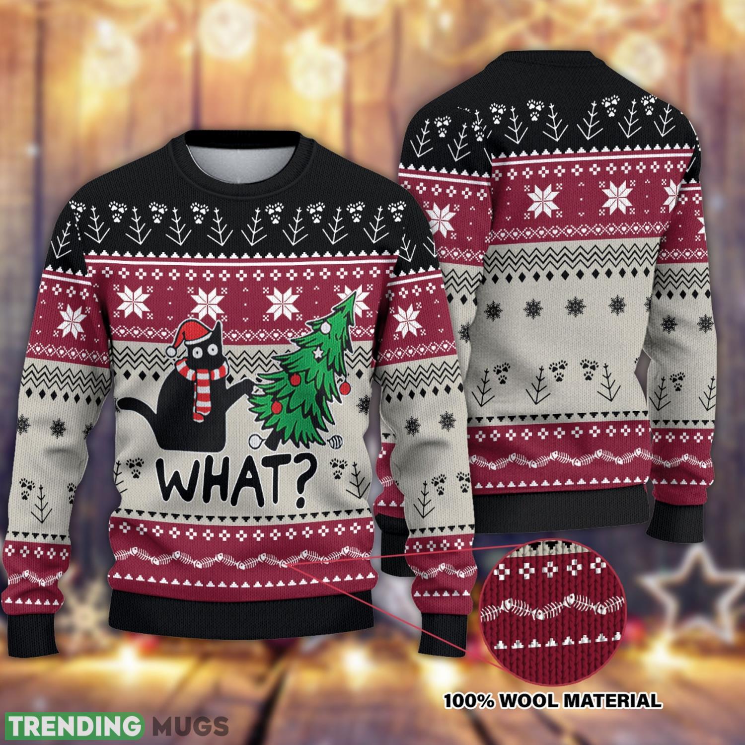 Black Cat What Sweater Black Cat Sweater Christmas Sweater Cat Lover Product Photo 1 Black Cat What Sweater Black Cat Sweater Christmas Sweater Cat Lover Product Photo 1