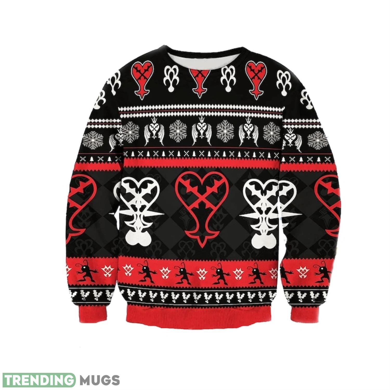 Black Red Card 3D Ugly Christmas Sweater For Men And Women Product Photo 1 Black Red Card 3D Ugly Christmas Sweater For Men And Women Product Photo 1