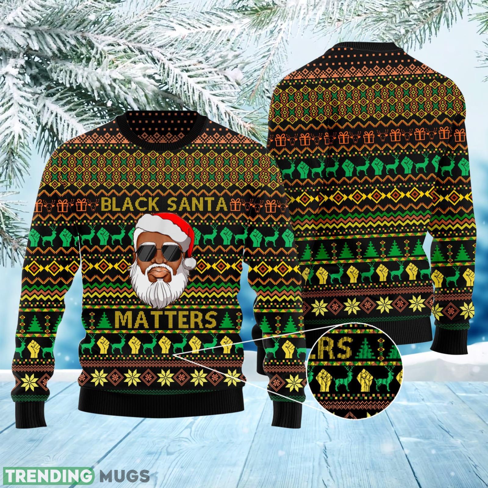 Black Santa Clause Matter Christmas Pattern Ugly Christmas Sweater Unisex 3D Sweater Christmas Gift Product Photo 1 Black Santa Clause Matter Christmas Pattern Ugly Christmas Sweater Unisex 3D Sweater Christmas Gift Product Photo 1