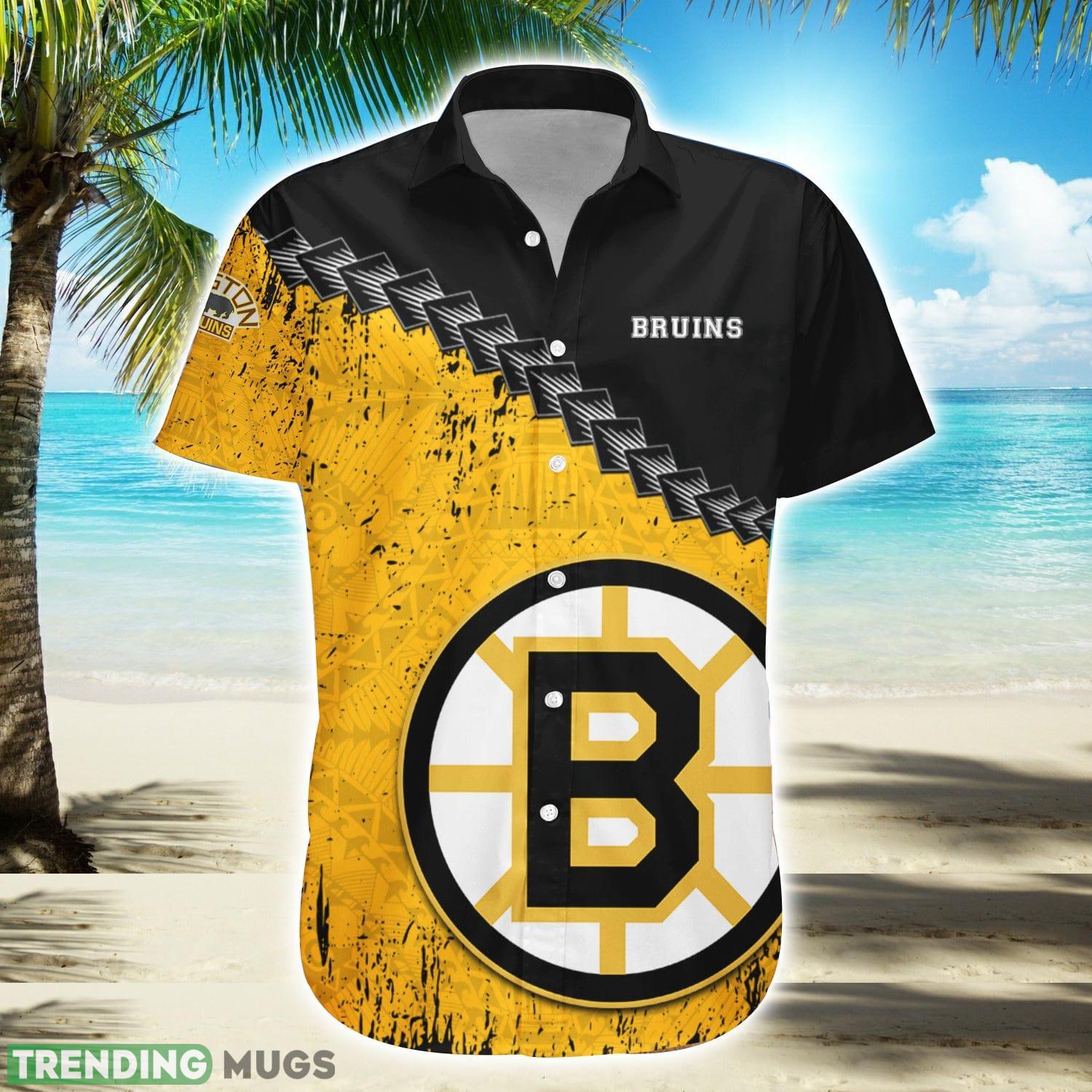 Boston Bruins Nhl Grunge Polynesian Tattoo Pattern Hawaiian Shirt For Fans Product Photo 1 Boston Bruins Nhl Grunge Polynesian Tattoo Pattern Hawaiian Shirt For Fans Product Photo 1
