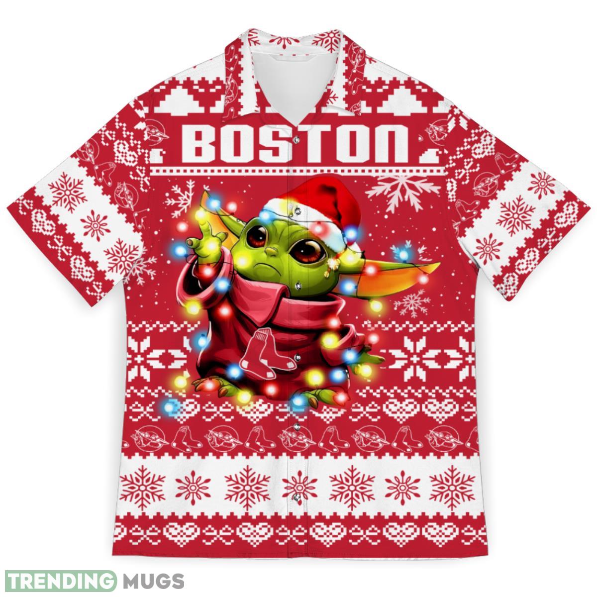 Boston Red Sox Baby Yoda Star Wars Sports Football Ugly Christmas Sweater Pattern 3D Hawaiian Shirt Christmas Gift Product Photo 1 Boston Red Sox Baby Yoda Star Wars Sports Football Ugly Christmas Sweater Pattern 3D Hawaiian Shirt Christmas Gift Product Photo 1