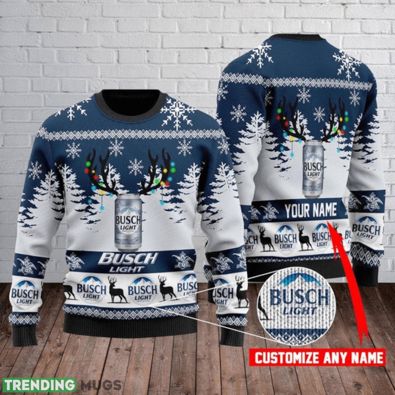 Bu S C H Light Beer 3d All Over Printed Ugly Christmas Sweater Product Photo 1 Bu S C H Light Beer 3d All Over Printed Ugly Christmas Sweater Product Photo 1