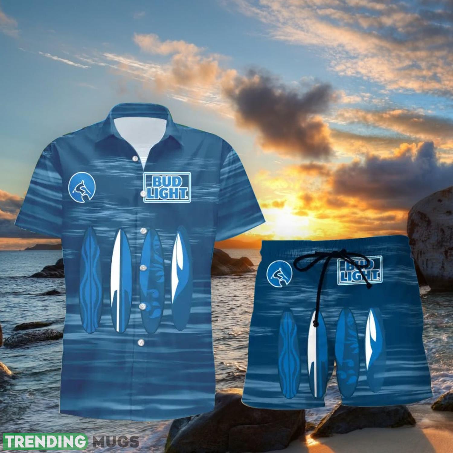 Bud Light Beer Surfboard Funny Summer Beach Hawaiian Shirt And Shorts Hawaiian & Short Bud Light Beer Surfboard Funny Summer Beach Hawaiian Shirt And Shorts Hawaiian & Short