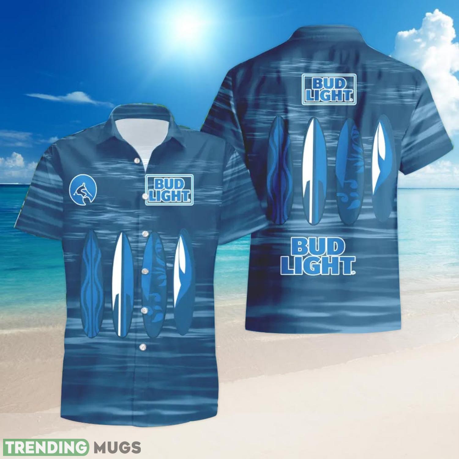 Bud Light Beer Surfboard Funny Summer Beach Hawaiian Shirt And Shorts Product Photo 1 Bud Light Beer Surfboard Funny Summer Beach Hawaiian Shirt And Shorts Product Photo 1