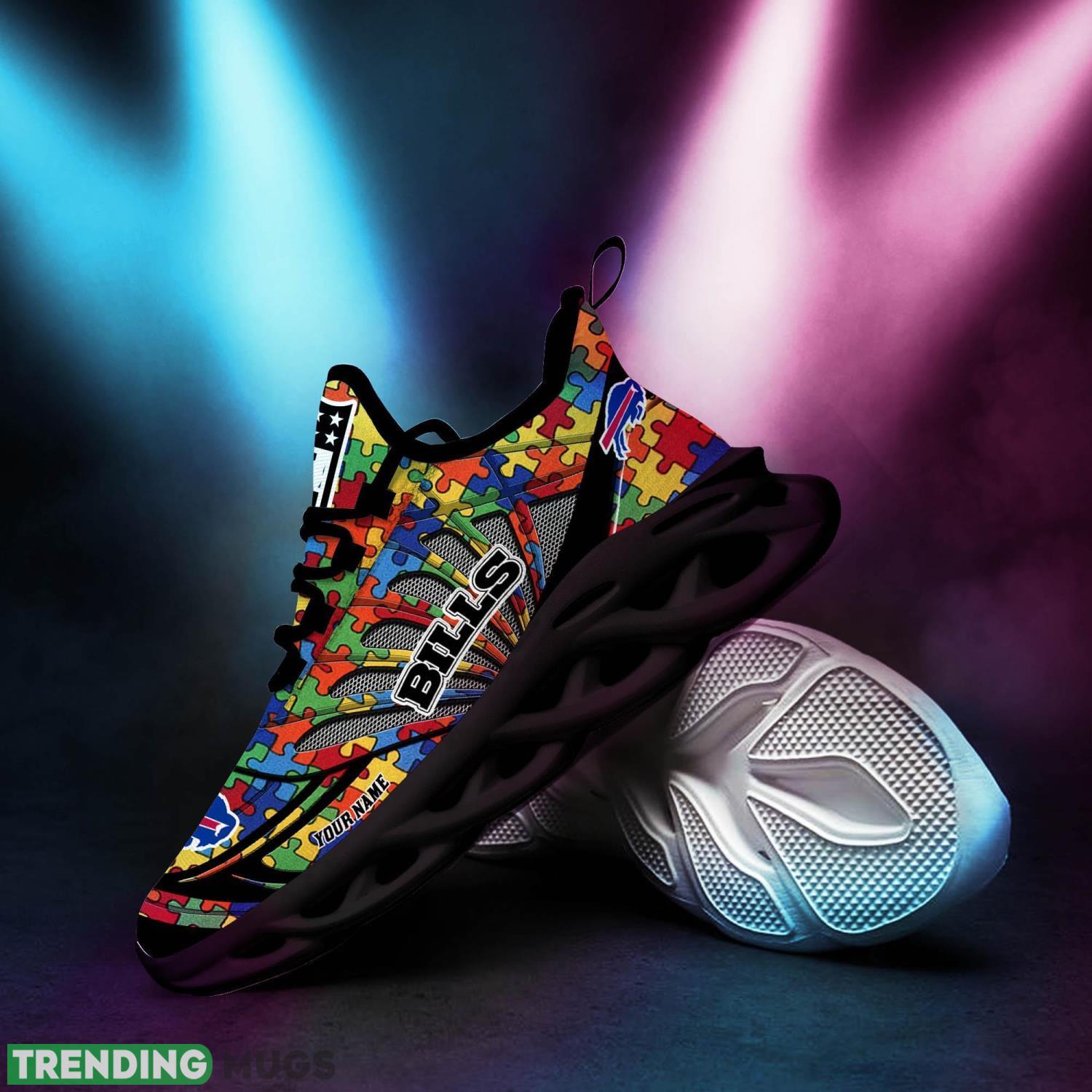 Buffalo Bills Autism NFL Personalized Name Max Soul Shoes Max Soul Buffalo Bills Autism NFL Personalized Name Max Soul Shoes Max Soul