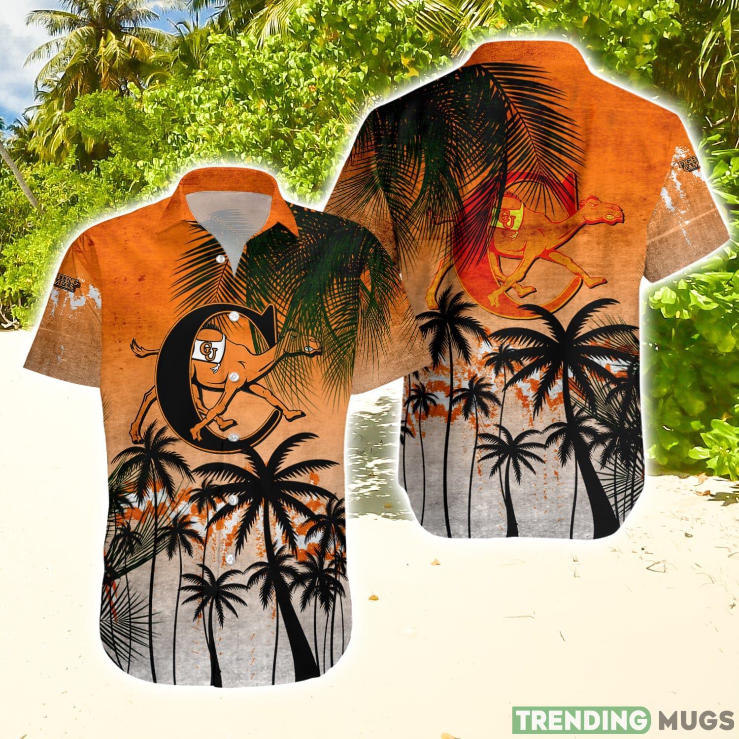 Campbell Fighting Camels Hawaiian Shirt Summer Gift Coconut Tree Tropical Grunge Pattern For NCAA Fans Hawaiian Shirt Campbell Fighting Camels Hawaiian Shirt Summer Gift Coconut Tree Tropical Grunge Pattern For NCAA Fans Hawaiian Shirt