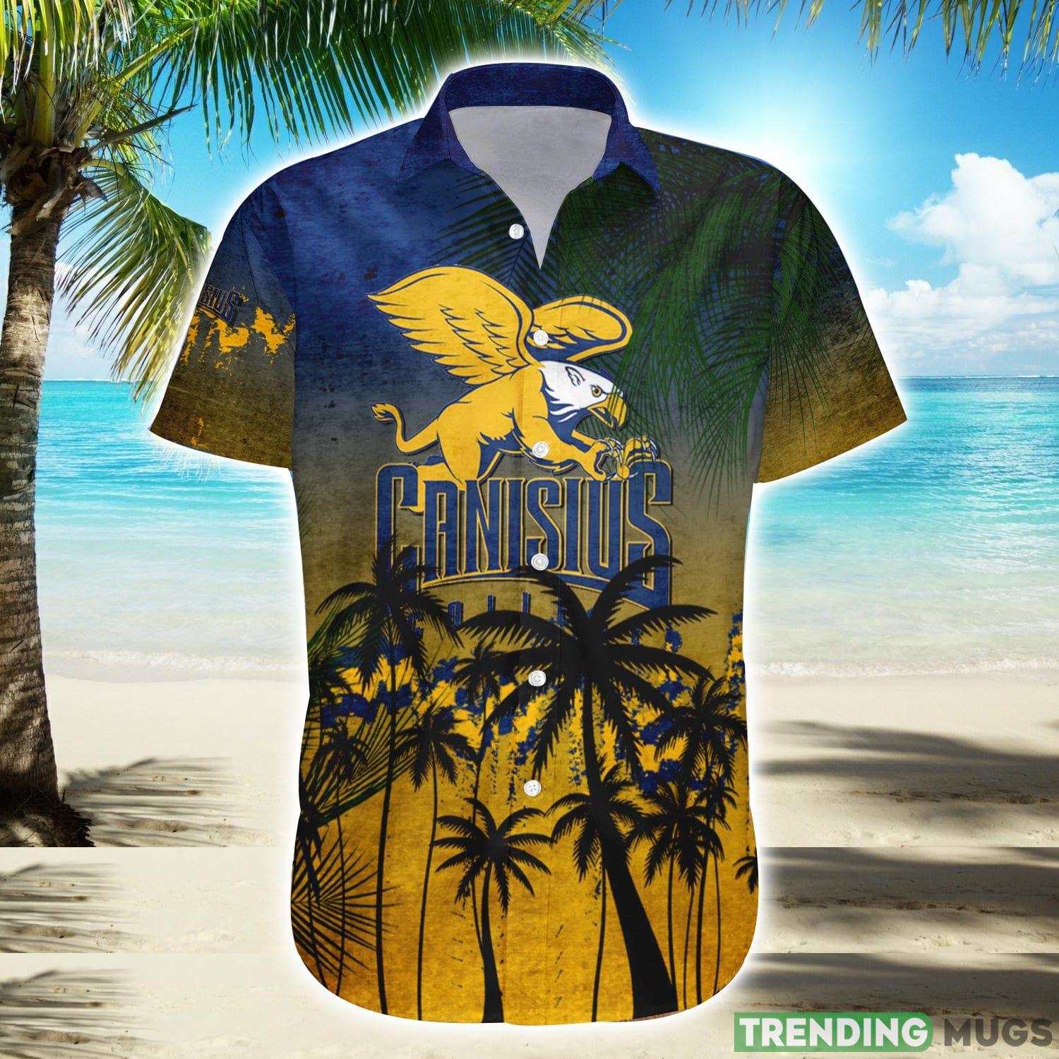 Canisius Golden Griffins Hawaiian Shirt Summer Gift Coconut Tree Tropical Grunge Pattern For NCAA Fans Product Photo 1 Canisius Golden Griffins Hawaiian Shirt Summer Gift Coconut Tree Tropical Grunge Pattern For NCAA Fans Product Photo 1