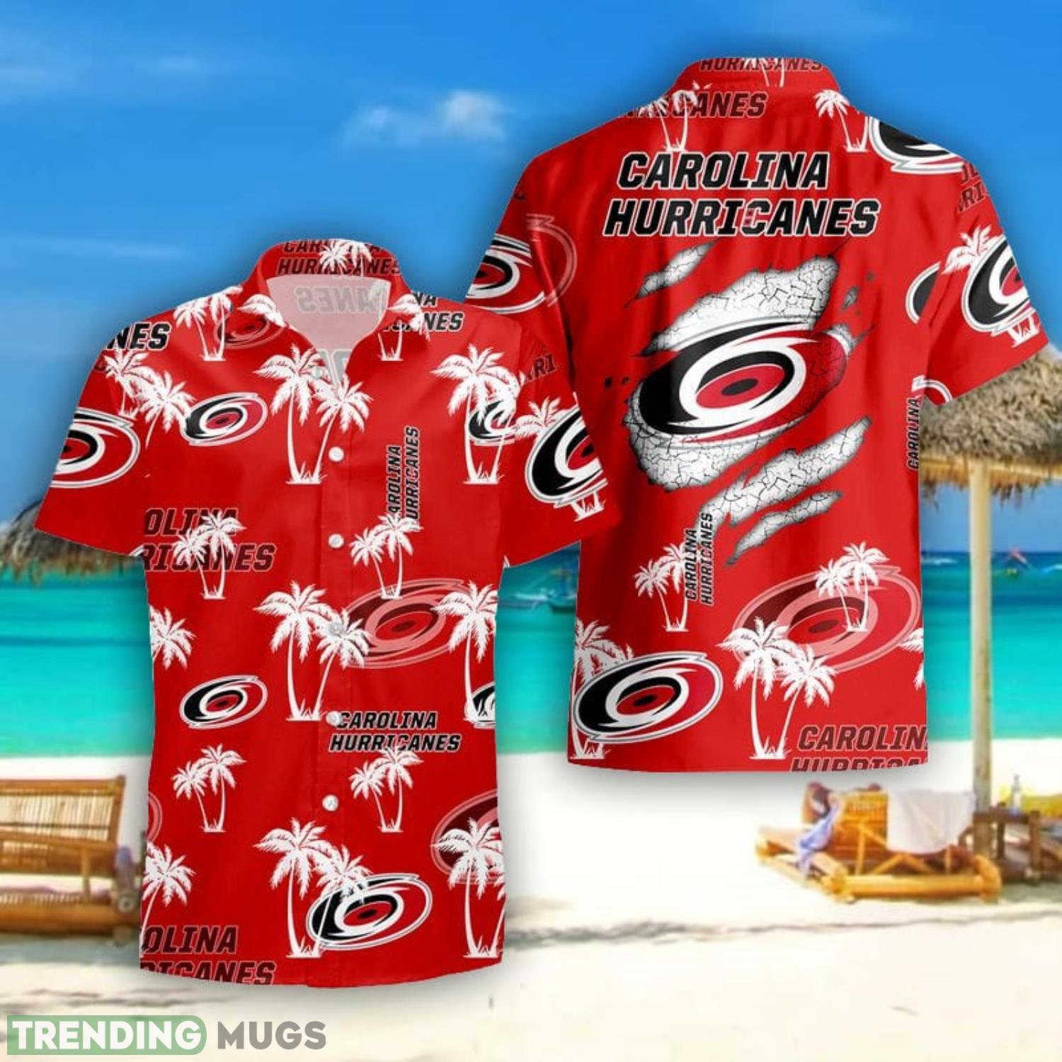 Carolina Hurricanes Palm Tree Pattern Hawaii Shirt Beach Summer Gift Product Photo 1
