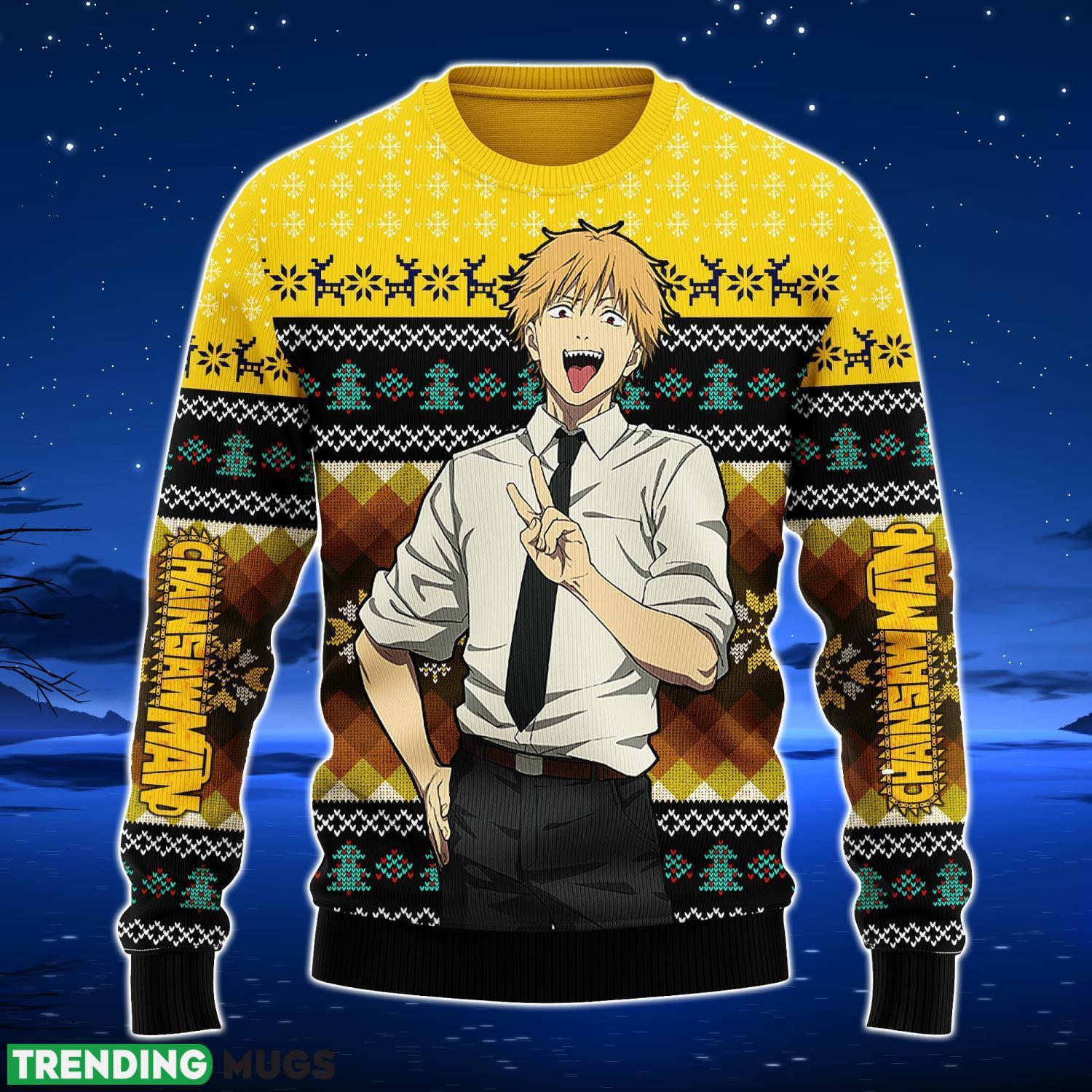 Chainsaw Man Denji Ugly Christmas Sweater Anime Xmas Men And Women Christmas Gift Product Photo 1 Chainsaw Man Denji Ugly Christmas Sweater Anime Xmas Men And Women Christmas Gift Product Photo 1