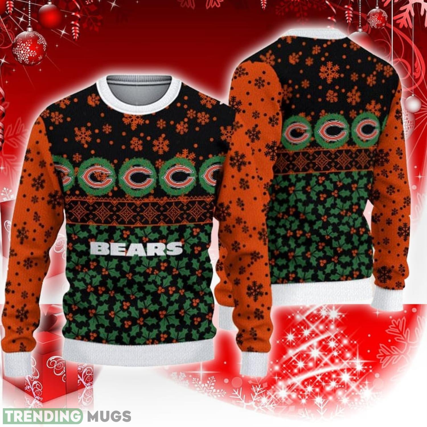 Chicago Bears Christmas Snowflake Pattern Pattern 3D Sweater Christmas Gift Product Photo 1 Chicago Bears Christmas Snowflake Pattern Pattern 3D Sweater Christmas Gift Product Photo 1
