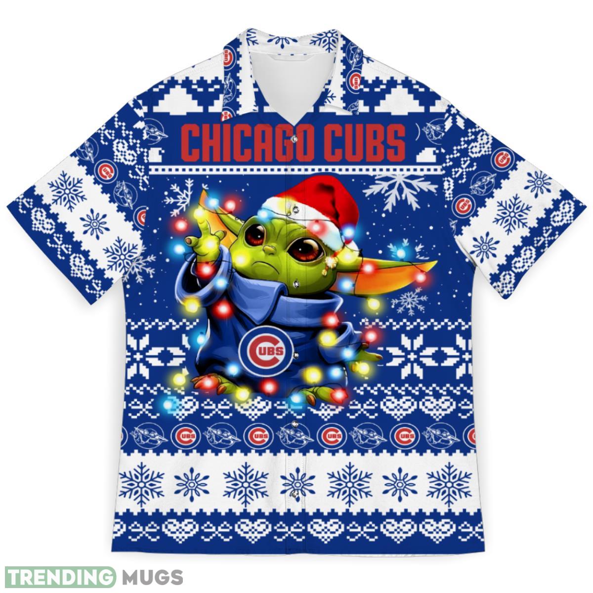 Chicago Cubs Baby Yoda Star Wars Sports Football Ugly Christmas Sweater Pattern 3D Hawaiian Shirt Christmas Gift Product Photo 1 Chicago Cubs Baby Yoda Star Wars Sports Football Ugly Christmas Sweater Pattern 3D Hawaiian Shirt Christmas Gift Product Photo 1