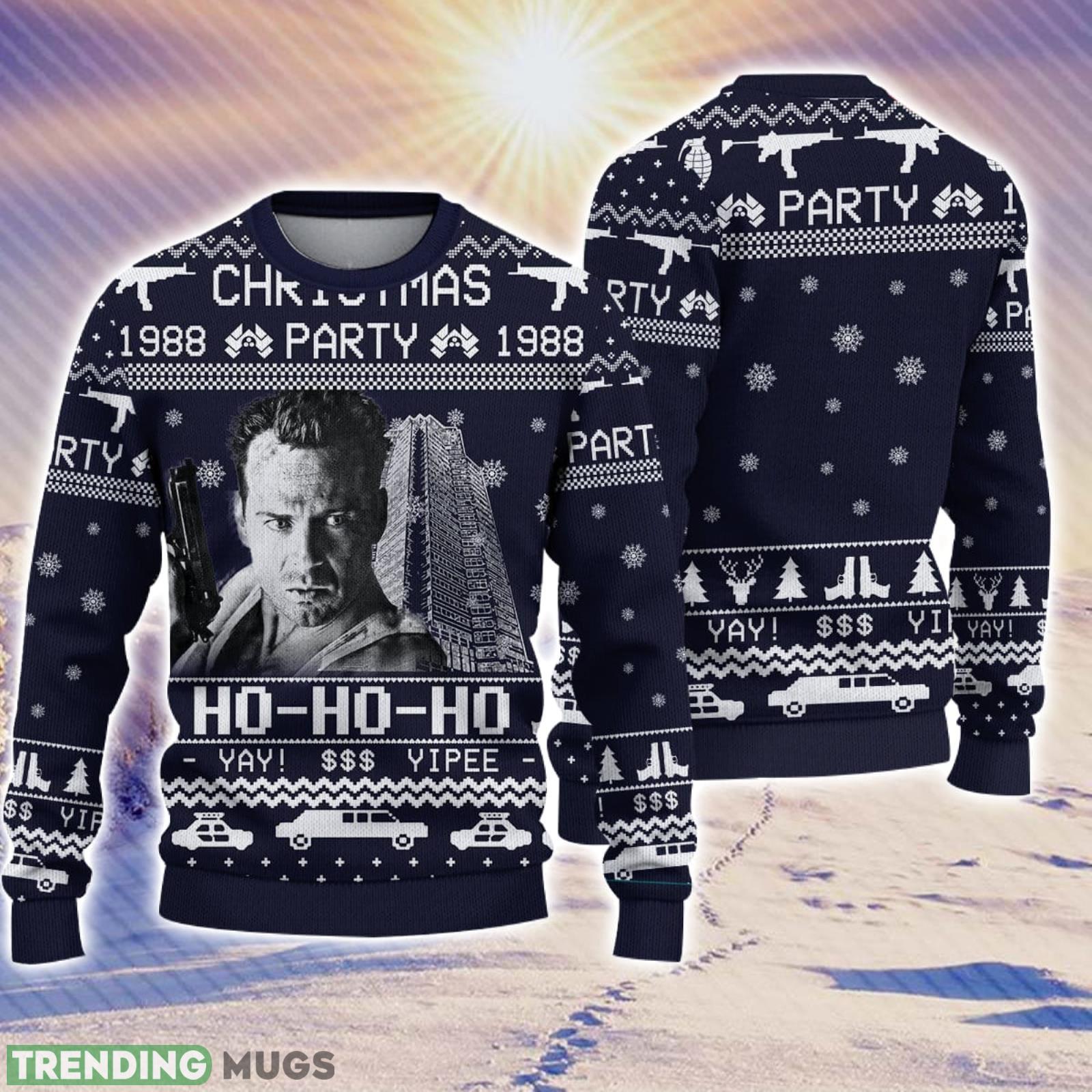 Christmas Party 1988 Christmas Gift For Holiday Hohoho Die Hard 3D Ugly Christmas Sweater Product Photo 1 Christmas Party 1988 Christmas Gift For Holiday Hohoho Die Hard 3D Ugly Christmas Sweater Product Photo 1