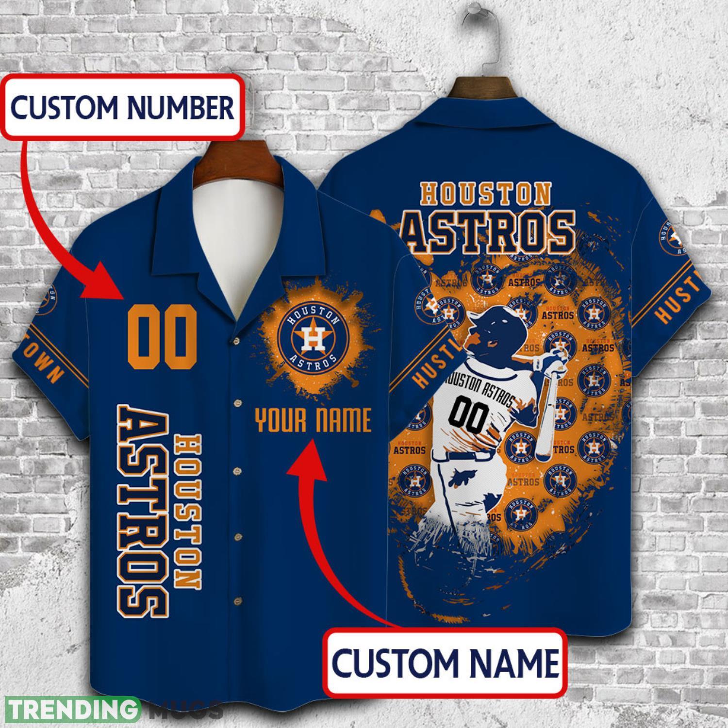Custom Name And Number Houston Astros Baseball Cool Hawaiian Shirt Product Photo 1
