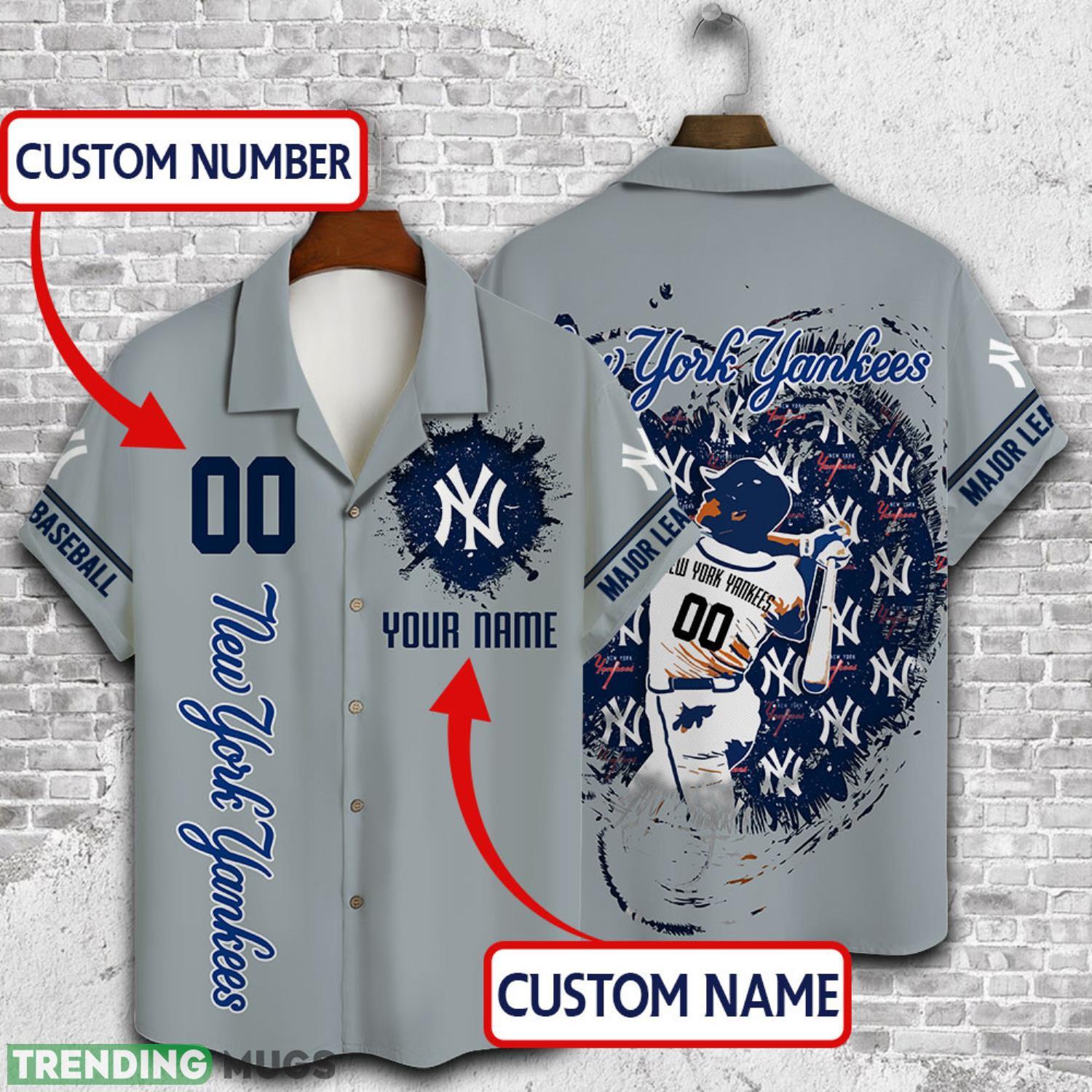 Custom Name And Number New York Yankees Baseball Cool Hawaiian Shirt Product Photo 1