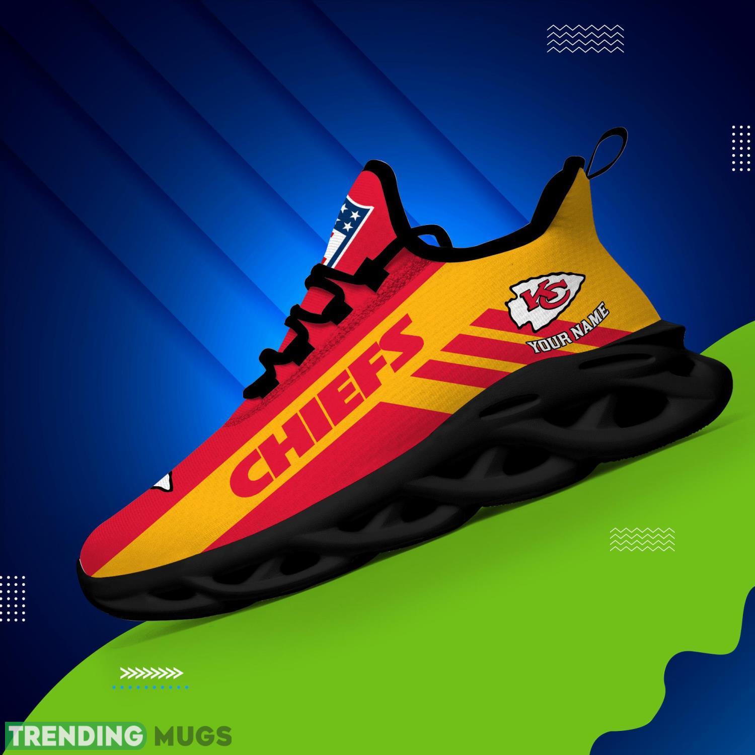 Custom Name Kansas City Chiefs Personalized Name Striped Max Soul Shoes For Men And Women Max Soul Custom Name Kansas City Chiefs Personalized Name Striped Max Soul Shoes For Men And Women Max Soul