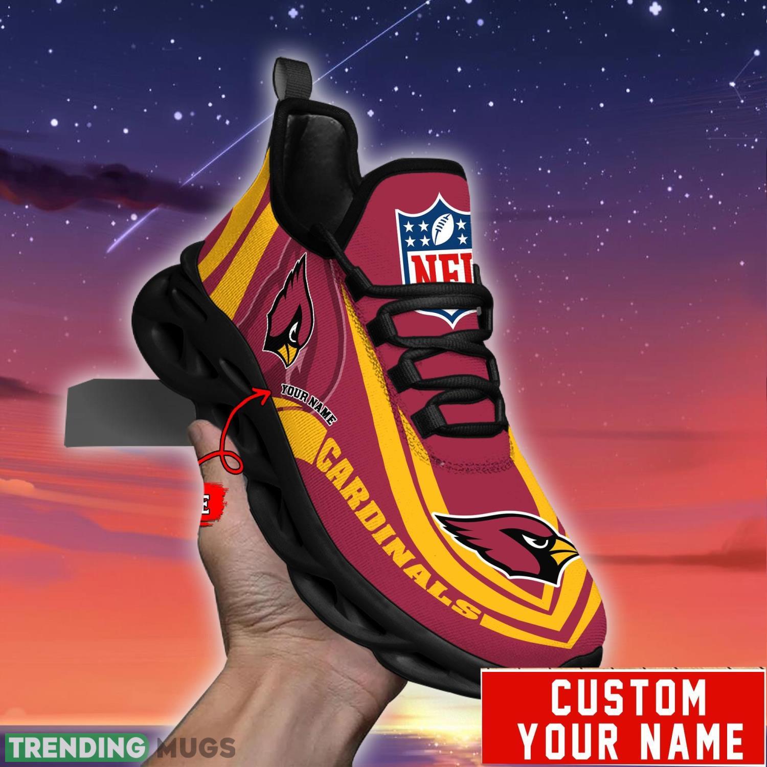 Custom Name NFL Fans Arizona Cardinals Max Soul Sneakers Sport Gift For Men And Women Max Soul Custom Name NFL Fans Arizona Cardinals Max Soul Sneakers Sport Gift For Men And Women Max Soul