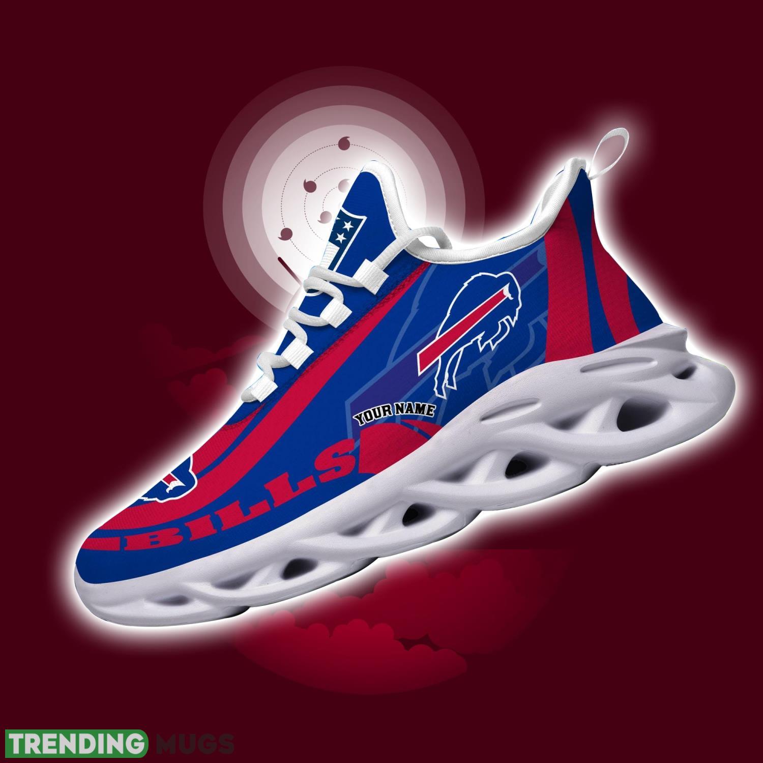 Custom Name NFL Fans Buffalo Bills Max Soul Sneakers Sport Gift For Men And Women Max Soul Custom Name NFL Fans Buffalo Bills Max Soul Sneakers Sport Gift For Men And Women Max Soul