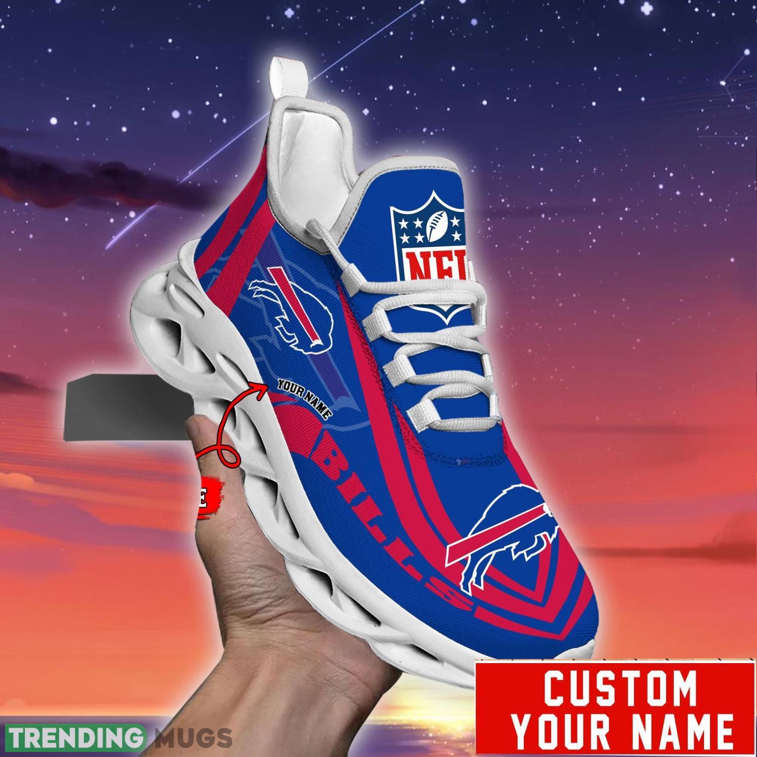 Custom Name NFL Fans Buffalo Bills Max Soul Sneakers Sport Gift For Men And Women Max Soul Custom Name NFL Fans Buffalo Bills Max Soul Sneakers Sport Gift For Men And Women Max Soul