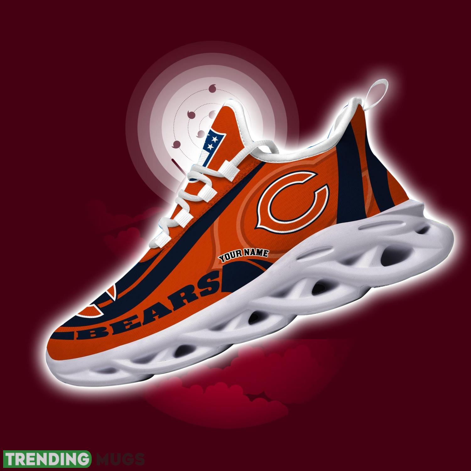 Custom Name NFL Fans Chicago Bears Max Soul Sneakers Sport Gift For Men And Women Max Soul Custom Name NFL Fans Chicago Bears Max Soul Sneakers Sport Gift For Men And Women Max Soul