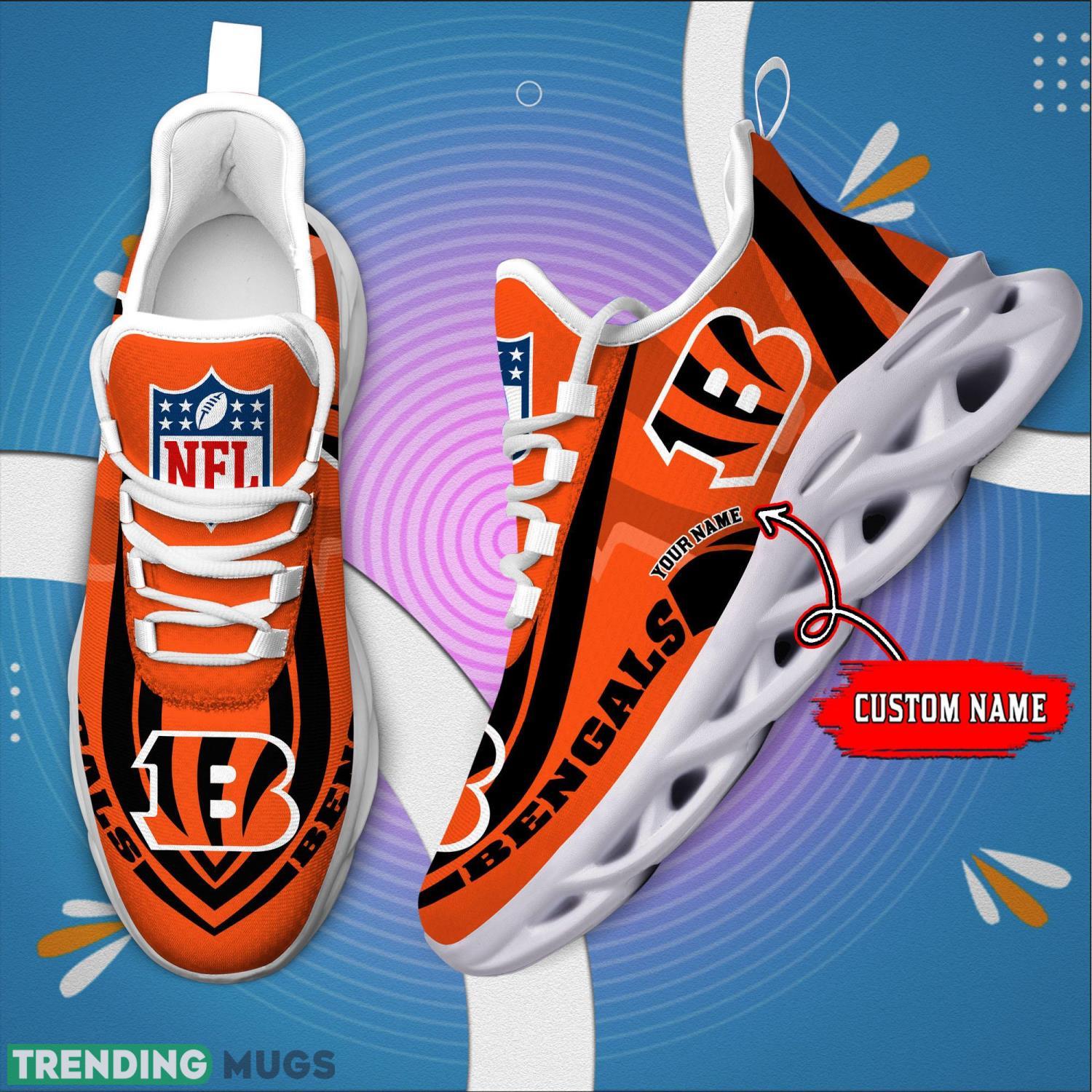 Custom Name NFL Fans Cincinnati Bengals Max Soul Sneakers Sport Gift For Men And Women Max Soul Custom Name NFL Fans Cincinnati Bengals Max Soul Sneakers Sport Gift For Men And Women Max Soul