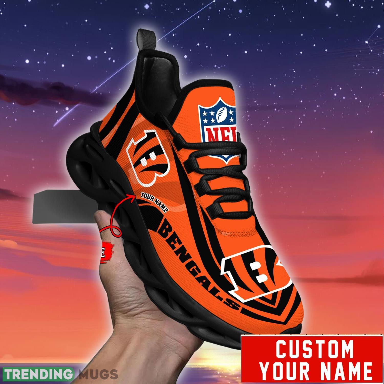 Custom Name NFL Fans Cincinnati Bengals Max Soul Sneakers Sport Gift For Men And Women Max Soul Custom Name NFL Fans Cincinnati Bengals Max Soul Sneakers Sport Gift For Men And Women Max Soul