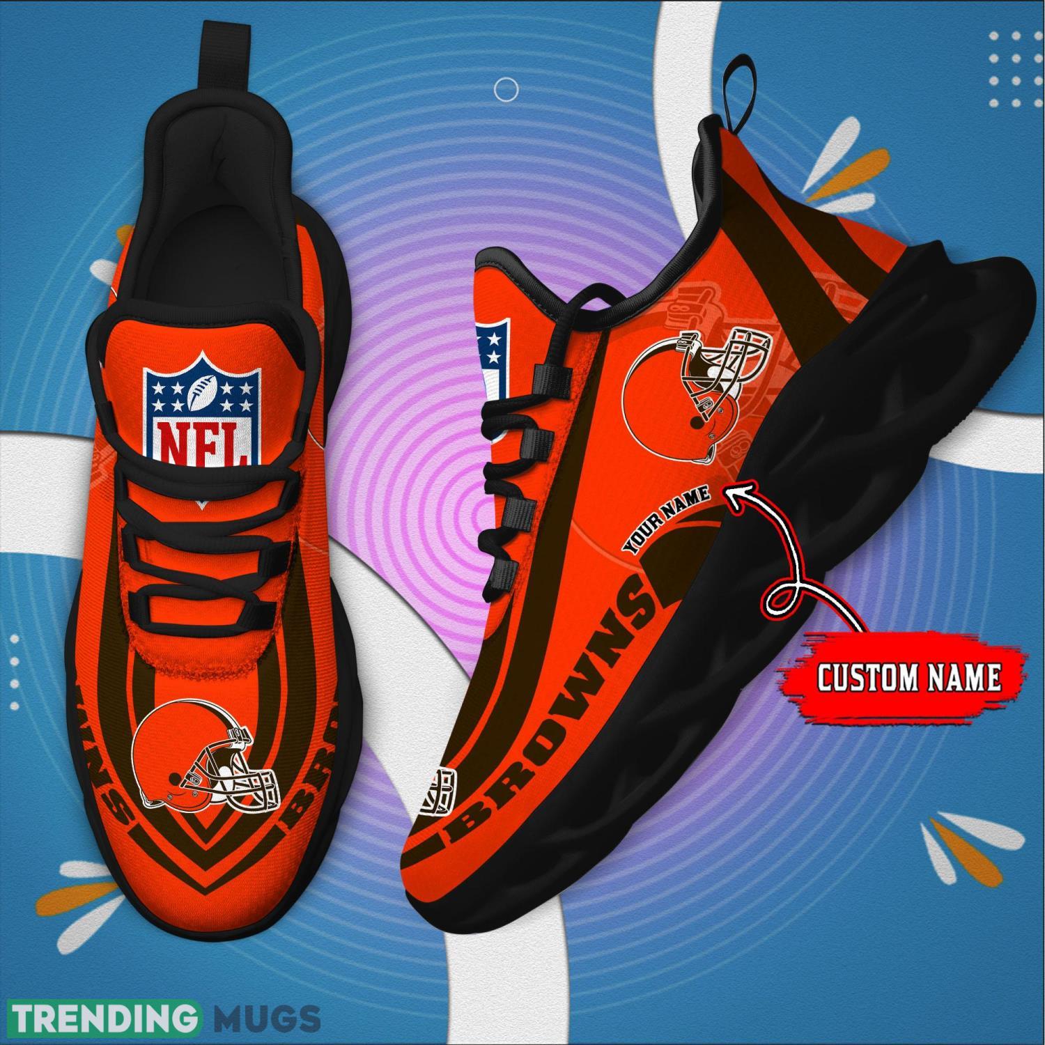 Custom Name NFL Fans Cleveland Browns Max Soul Sneakers Sport Gift For Men And Women Max Soul Custom Name NFL Fans Cleveland Browns Max Soul Sneakers Sport Gift For Men And Women Max Soul