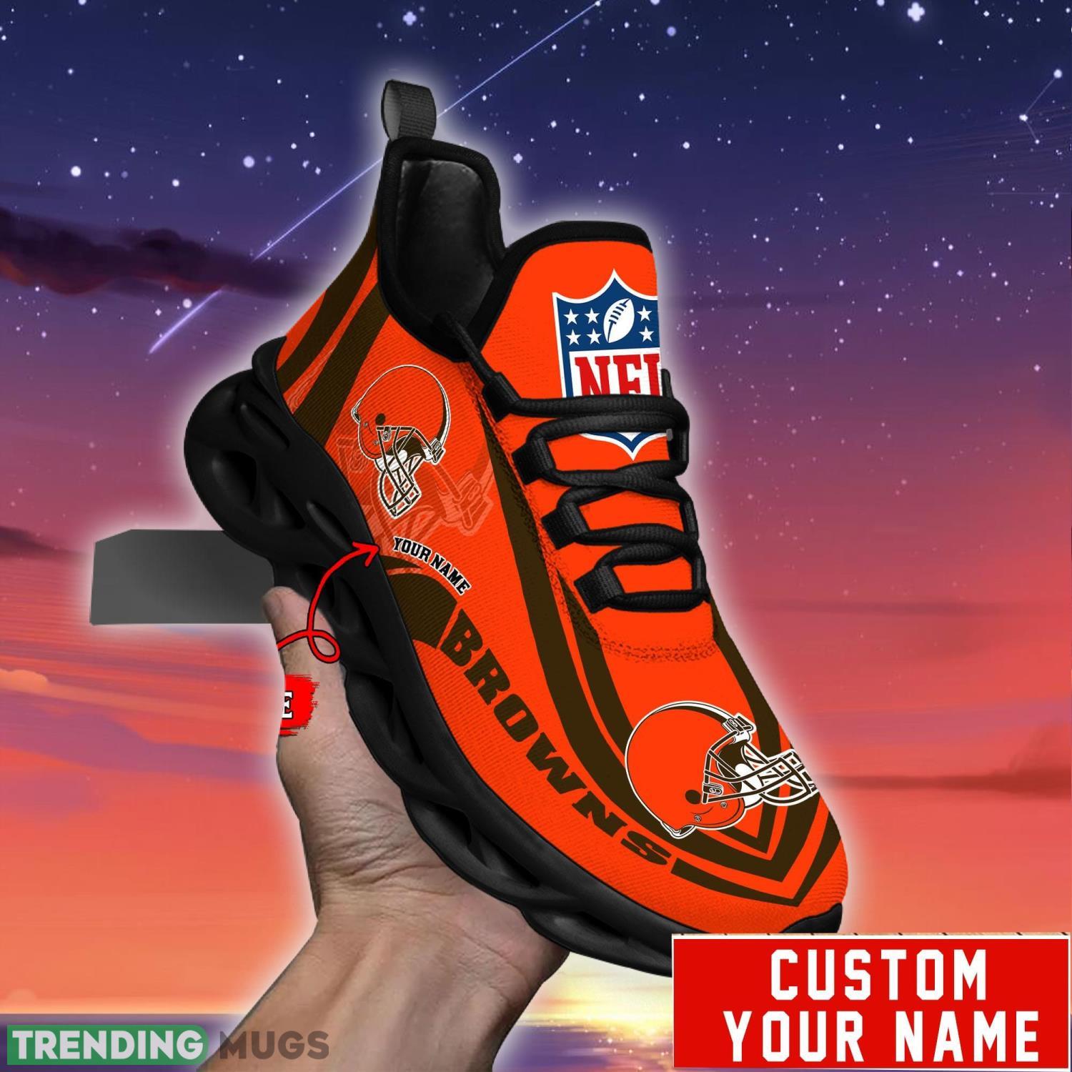 Custom Name NFL Fans Cleveland Browns Max Soul Sneakers Sport Gift For Men And Women Max Soul Custom Name NFL Fans Cleveland Browns Max Soul Sneakers Sport Gift For Men And Women Max Soul