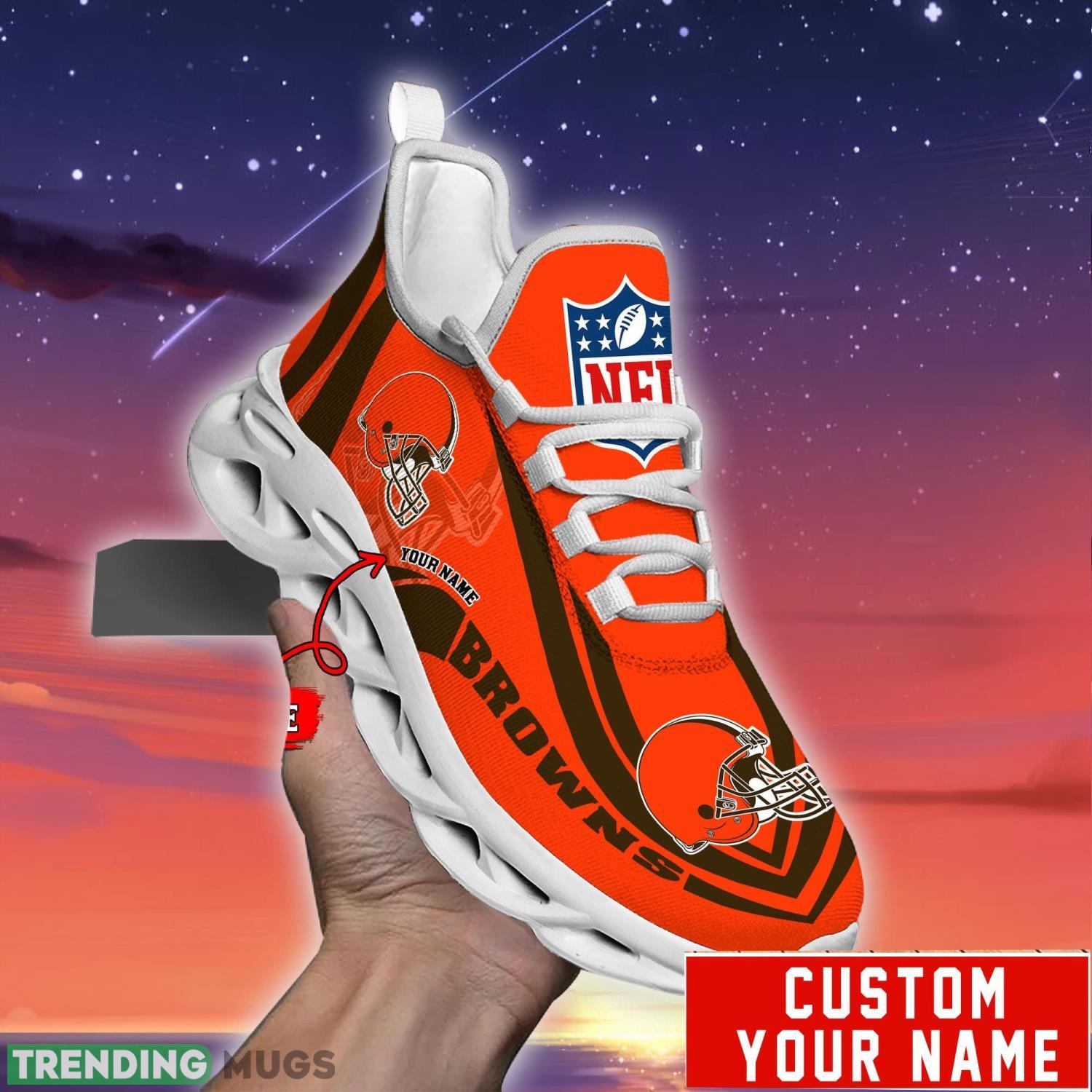 Custom Name NFL Fans Cleveland Browns Max Soul Sneakers Sport Gift For Men And Women Max Soul Custom Name NFL Fans Cleveland Browns Max Soul Sneakers Sport Gift For Men And Women Max Soul