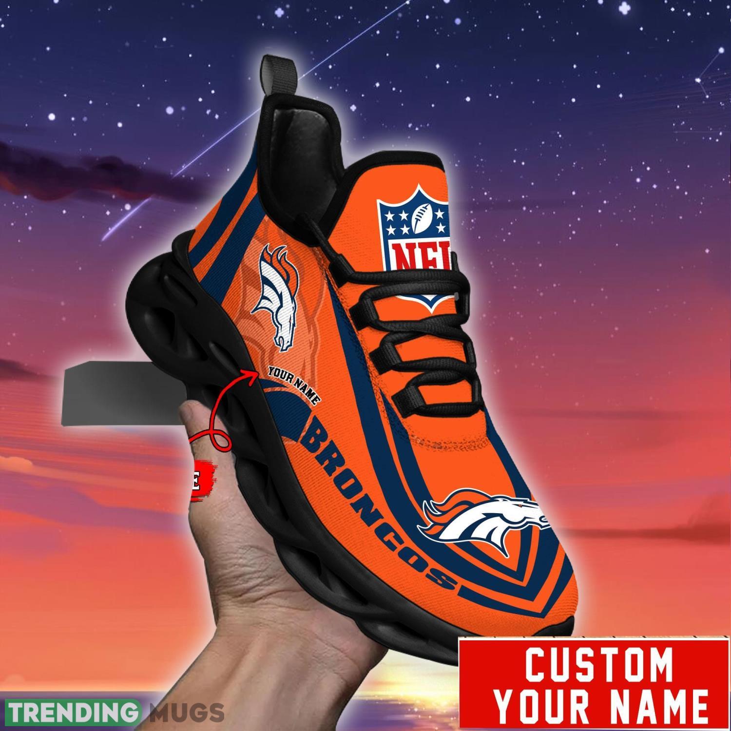 Custom Name NFL Fans Denver Broncos Max Soul Sneakers Sport Gift For Men And Women Max Soul Custom Name NFL Fans Denver Broncos Max Soul Sneakers Sport Gift For Men And Women Max Soul