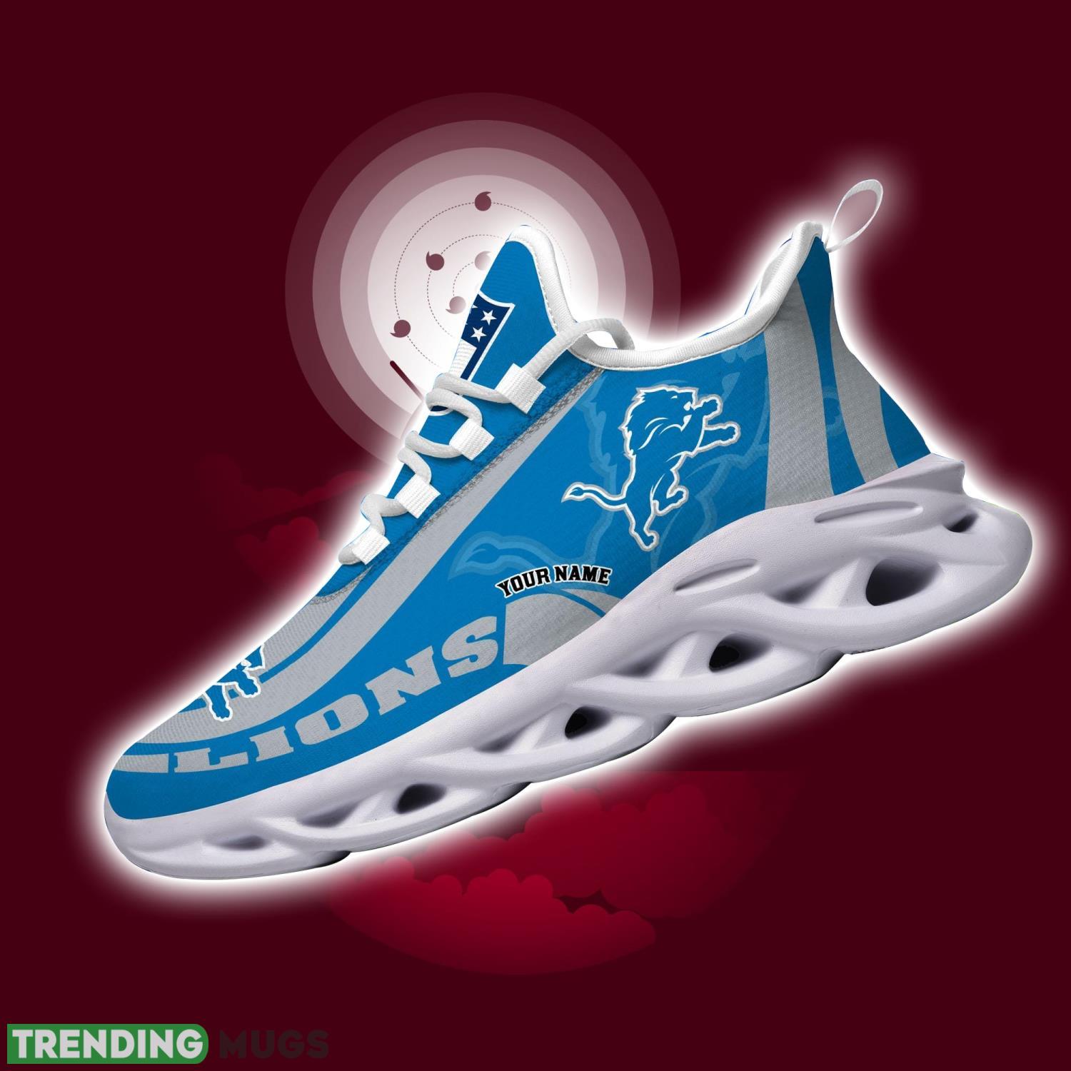 Custom Name NFL Fans Detroit Lions Max Soul Sneakers Sport Gift For Men And Women Max Soul Custom Name NFL Fans Detroit Lions Max Soul Sneakers Sport Gift For Men And Women Max Soul