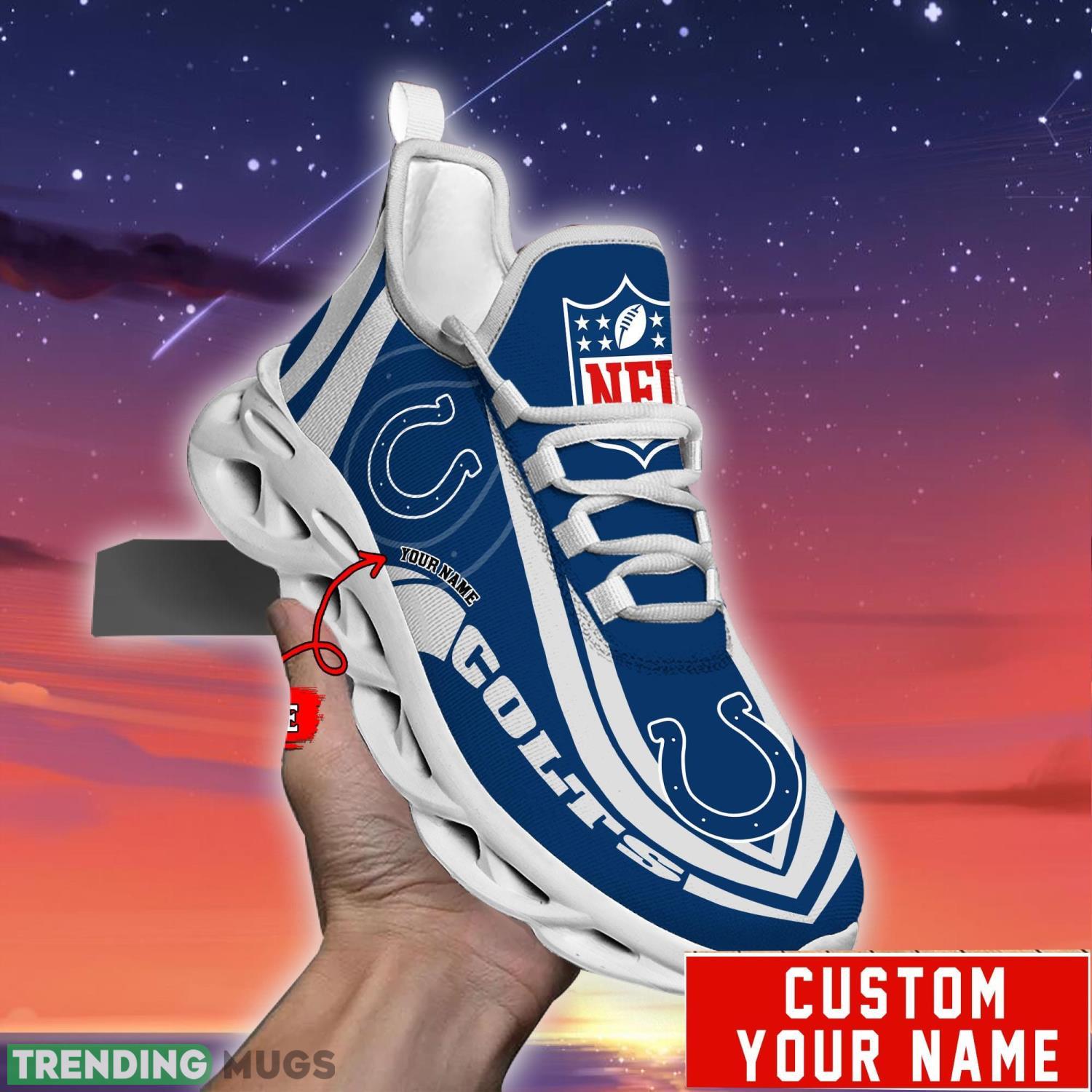 Custom Name NFL Fans Indianapolis Colts Max Soul Sneakers Sport Gift For Men And Women Max Soul Custom Name NFL Fans Indianapolis Colts Max Soul Sneakers Sport Gift For Men And Women Max Soul