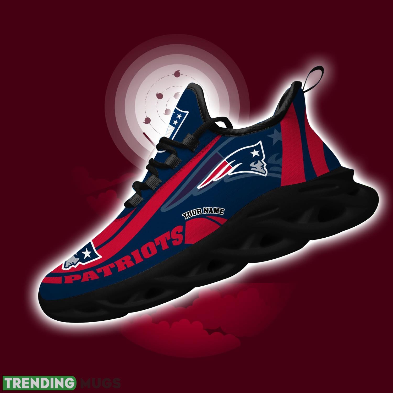 Custom Name NFL Fans New England Patriots Max Soul Sneakers Sport Gift For Men And Women Product Photo 1 Custom Name NFL Fans New England Patriots Max Soul Sneakers Sport Gift For Men And Women Product Photo 1
