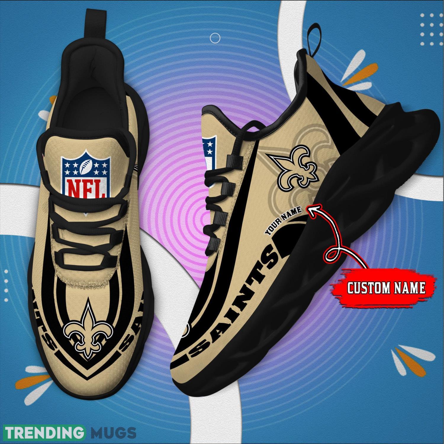 Custom Name NFL Fans New Orleans Saints Max Soul Sneakers Sport Gift For Men And Women Max Soul Custom Name NFL Fans New Orleans Saints Max Soul Sneakers Sport Gift For Men And Women Max Soul