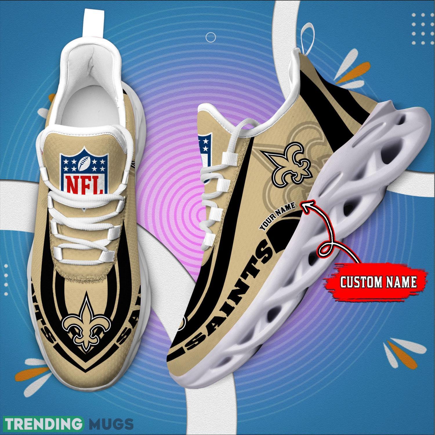 Custom Name NFL Fans New Orleans Saints Max Soul Sneakers Sport Gift For Men And Women Max Soul Custom Name NFL Fans New Orleans Saints Max Soul Sneakers Sport Gift For Men And Women Max Soul