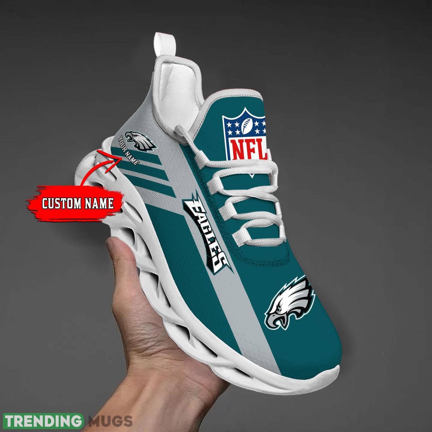 Custom Name Philadelphia Eagles Personalized Name Striped Max Soul Shoes For Men And Women Product Photo 1 Custom Name Philadelphia Eagles Personalized Name Striped Max Soul Shoes For Men And Women Product Photo 1