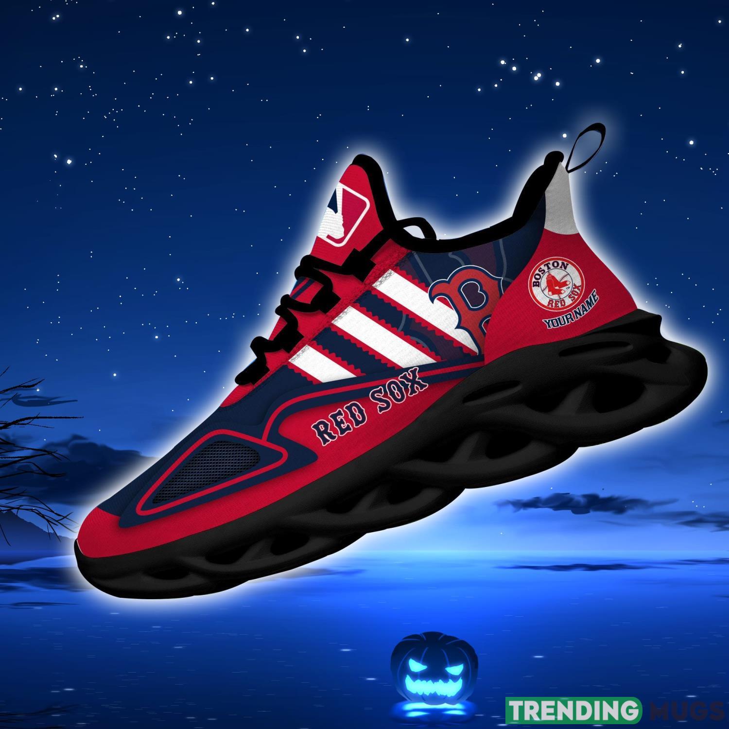 Custom Name Shoes Boston Red Sox Striped Max Soul Shoes Sport Sneakers Max Soul Custom Name Shoes Boston Red Sox Striped Max Soul Shoes Sport Sneakers Max Soul