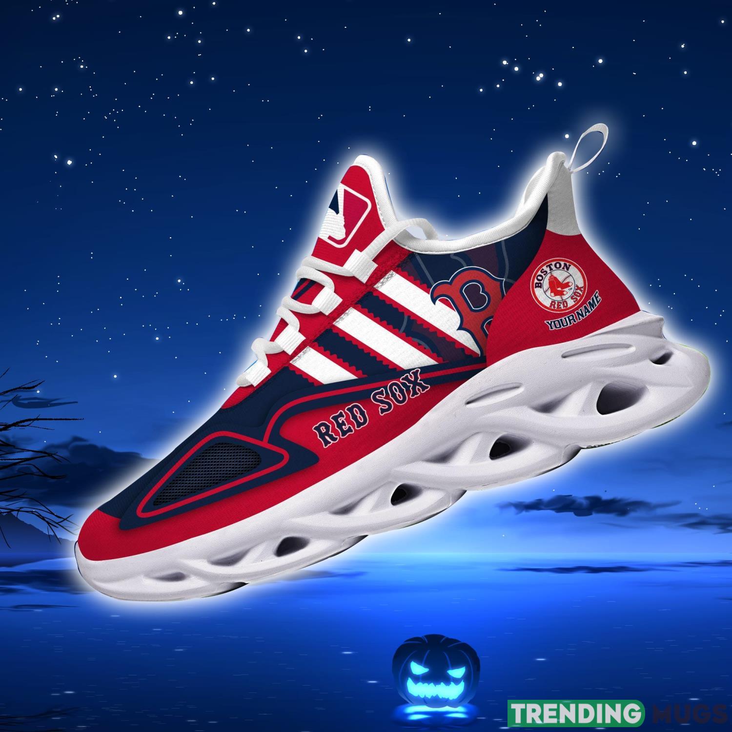 Custom Name Shoes Boston Red Sox Striped Max Soul Shoes Sport Sneakers Max Soul Custom Name Shoes Boston Red Sox Striped Max Soul Shoes Sport Sneakers Max Soul